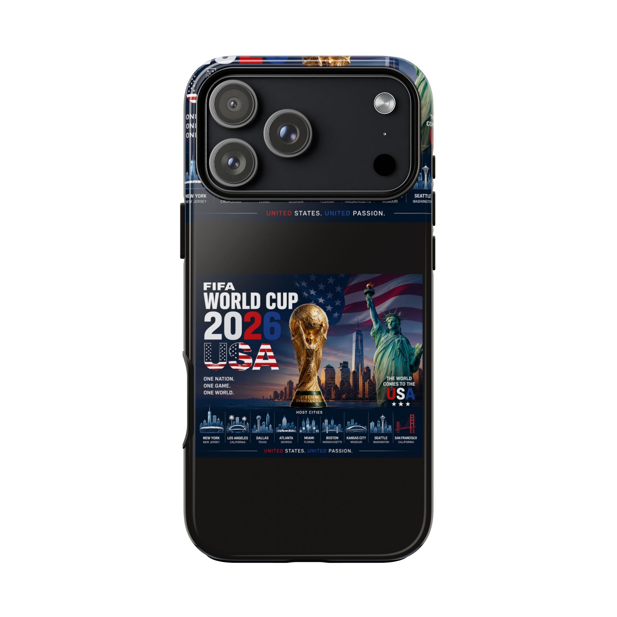Patriotic USA 2024 Tough Phone Case — American Flag Skyline Protective Cover