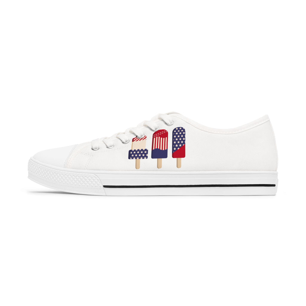 Patriotic Popsicles Women's Low Top Sneakers | American Flag Ice Cream Shoes