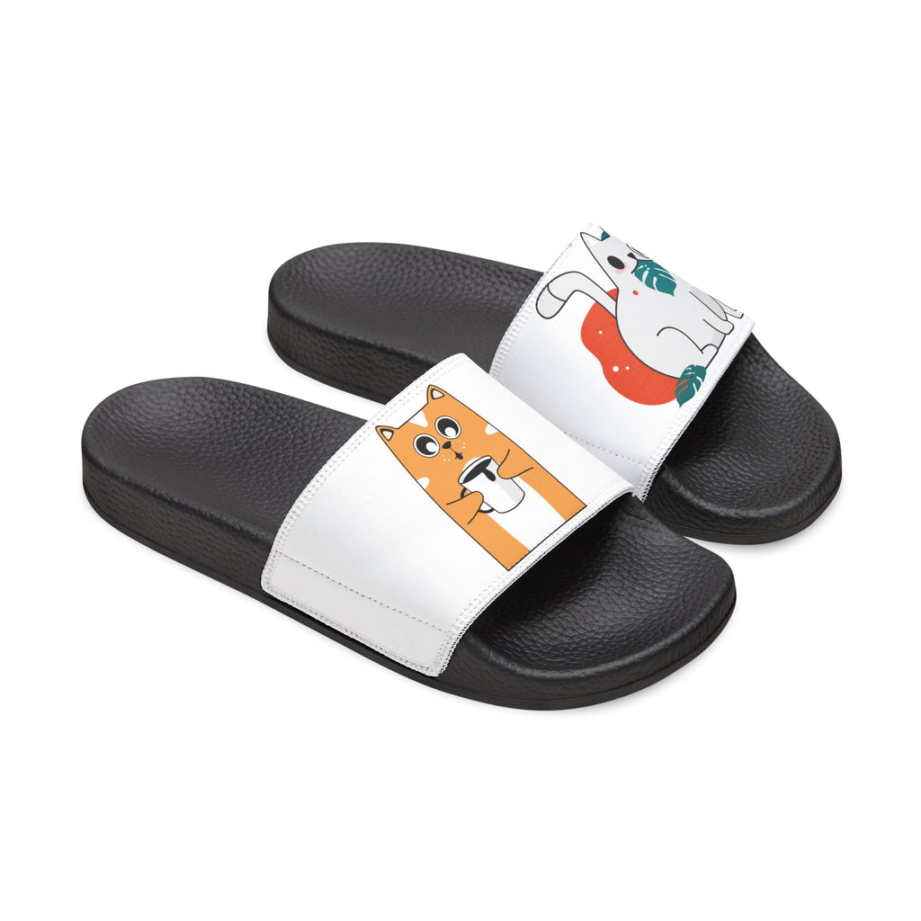 Teal Narwhal Illustration Sandals | Removable Strap Slide
