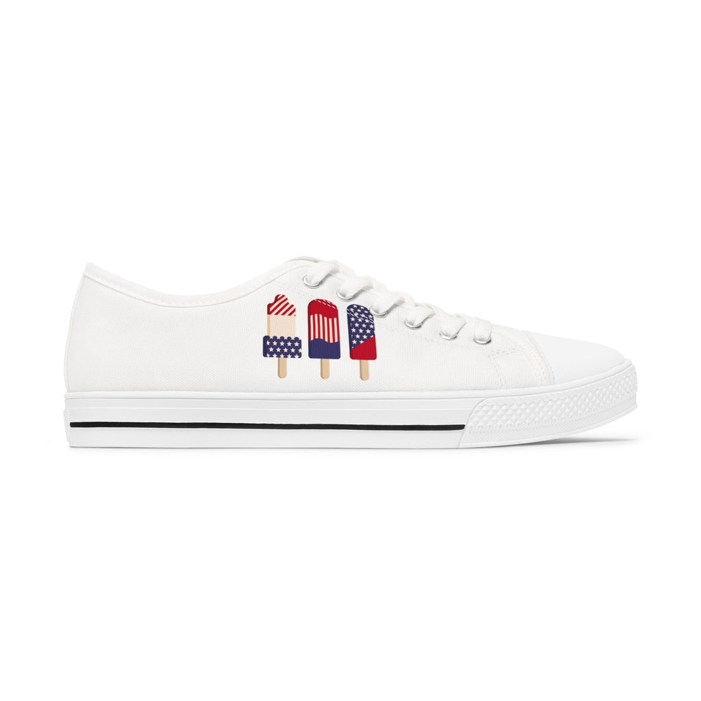 Patriotic Popsicles Women's Low Top Sneakers | American Flag Ice Cream Shoes