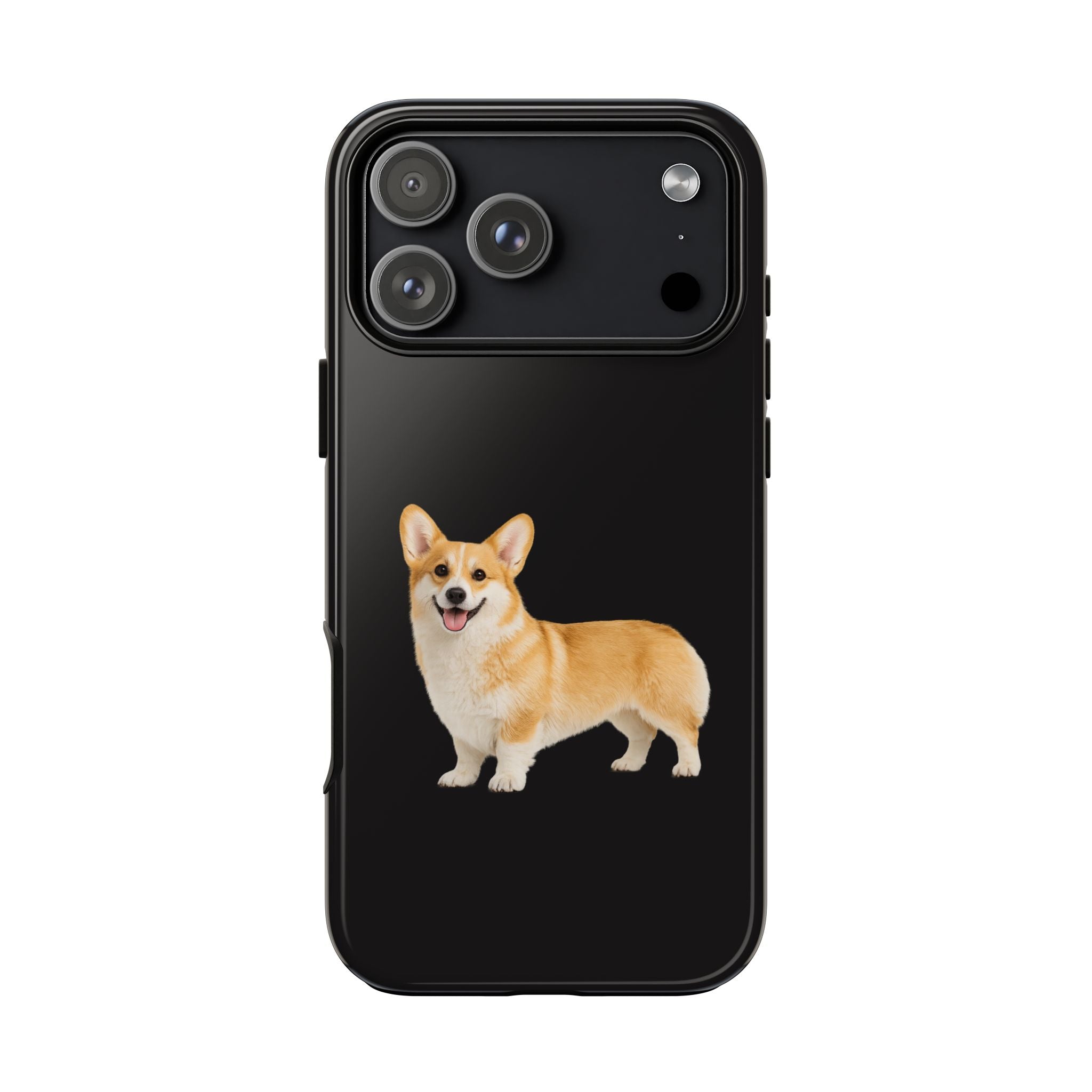 Corgi Tough Phone Case — Glossy Black Protective iPhone Cover