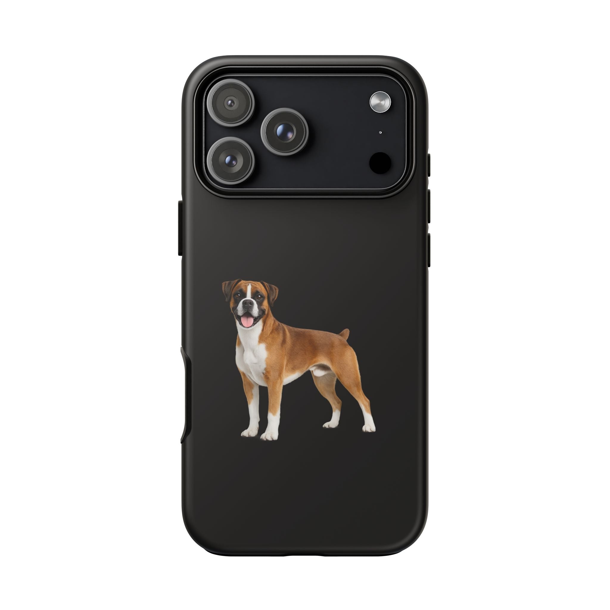 Boxer Dog Tough Phone Case – Protective Black Armor with Cute Boxer Design