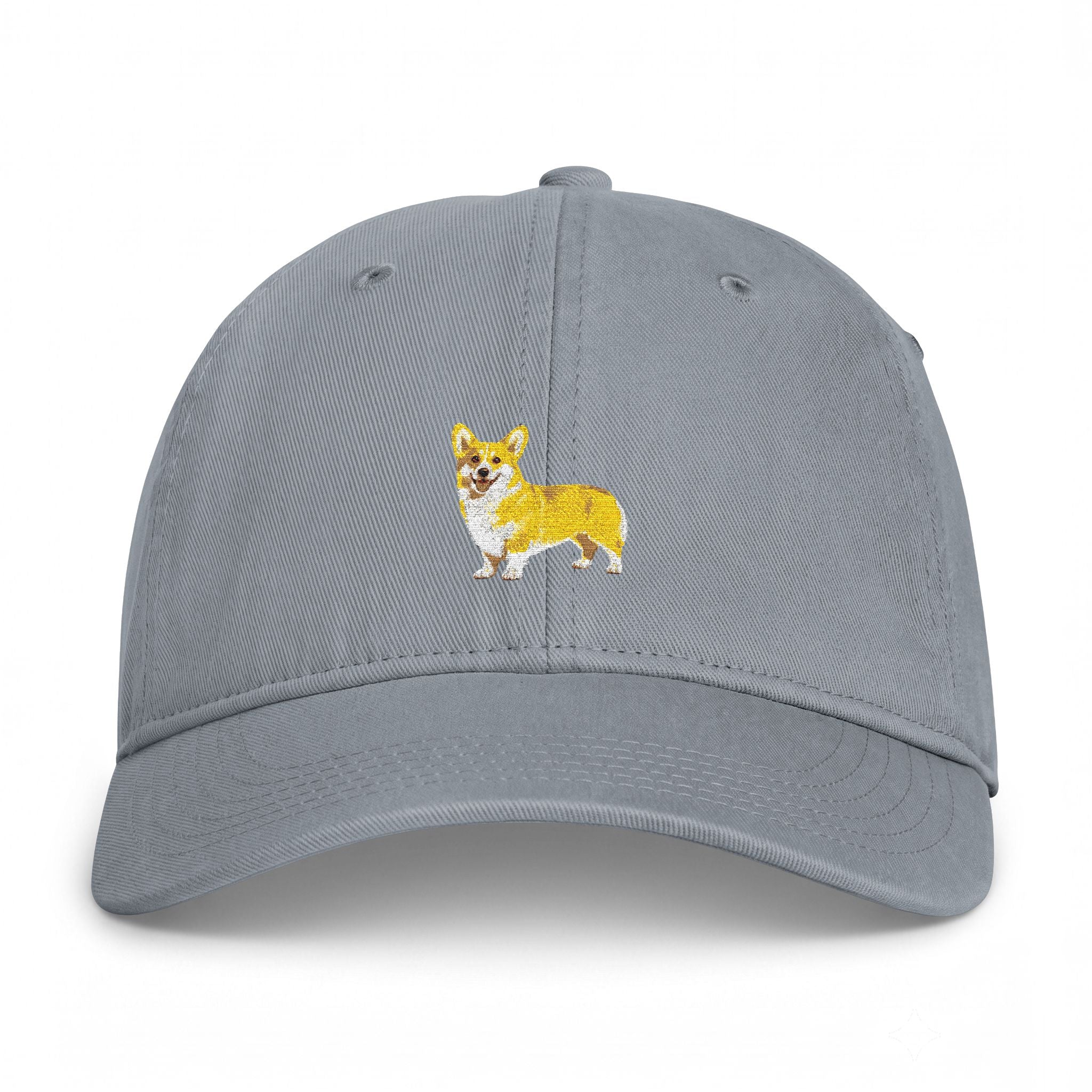 Corgi Embroidered Cap — Coastal Washed Baseball Hat