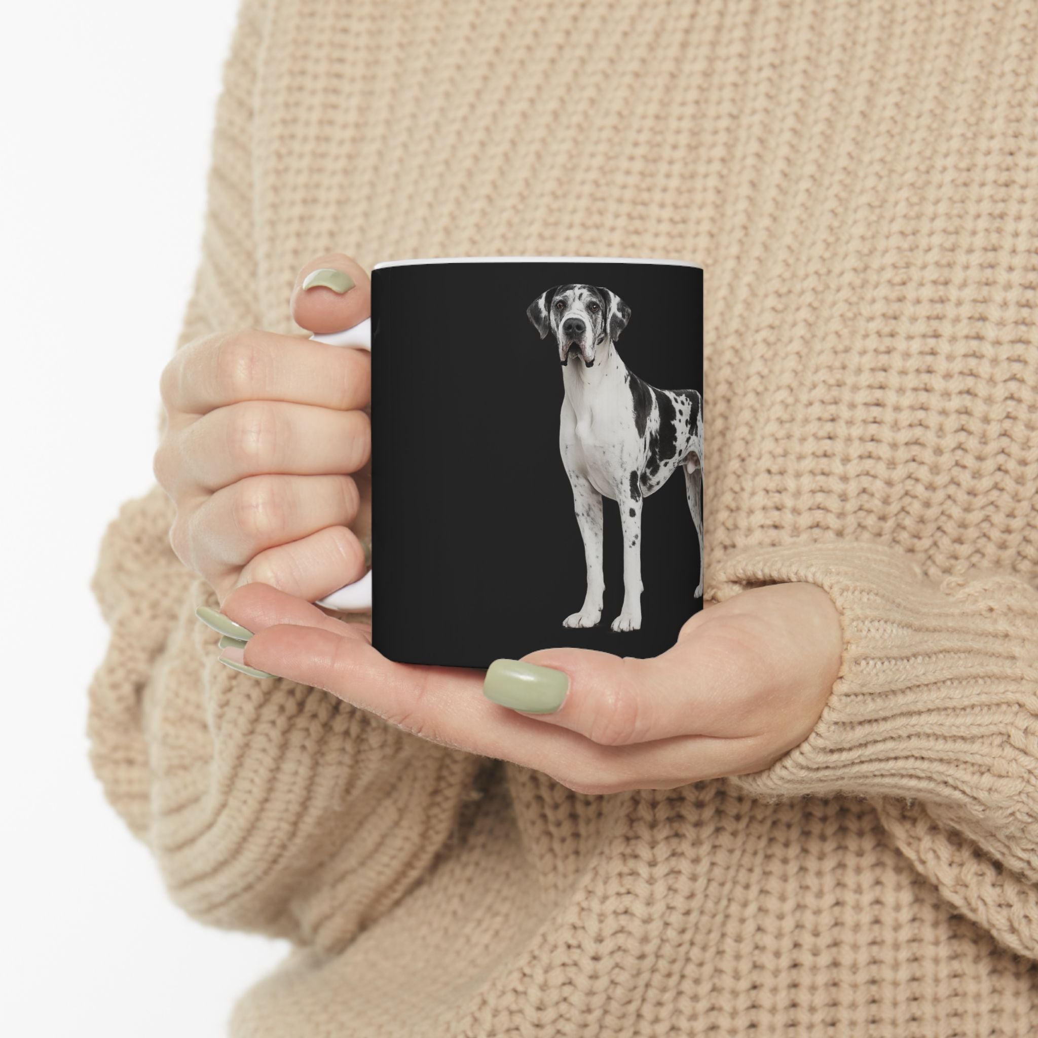 Harlequin Great Dane Mug | Dog Portrait Ceramic Mug