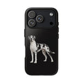 Great Dane Phone Case — Black Protective Tough Case with Harlequin Great Dane Design