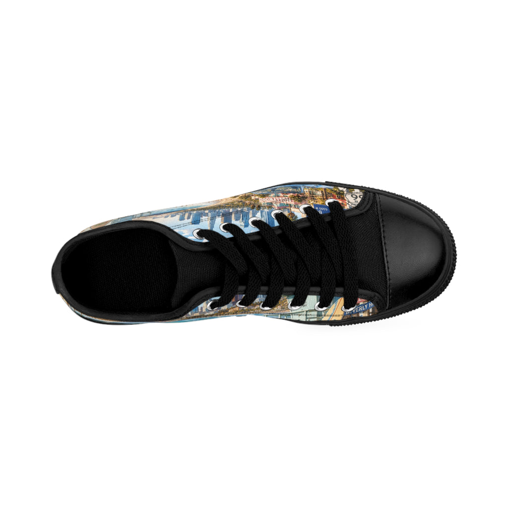Coastal Cityscape Sneakers | Women's Low Top Canvas Shoes