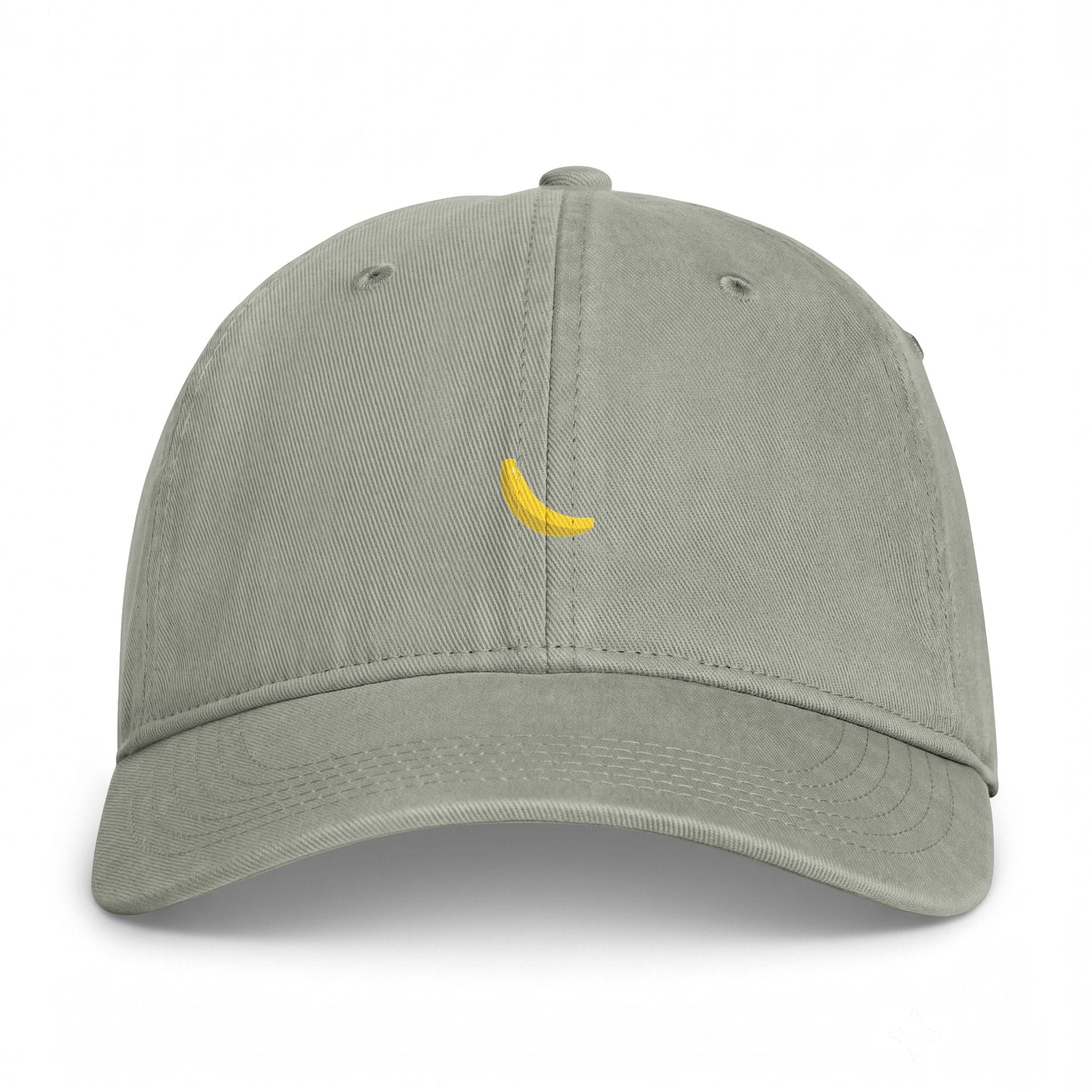 Banana Embroidered Cap — Minimal Coastal Washed Baseball Hat