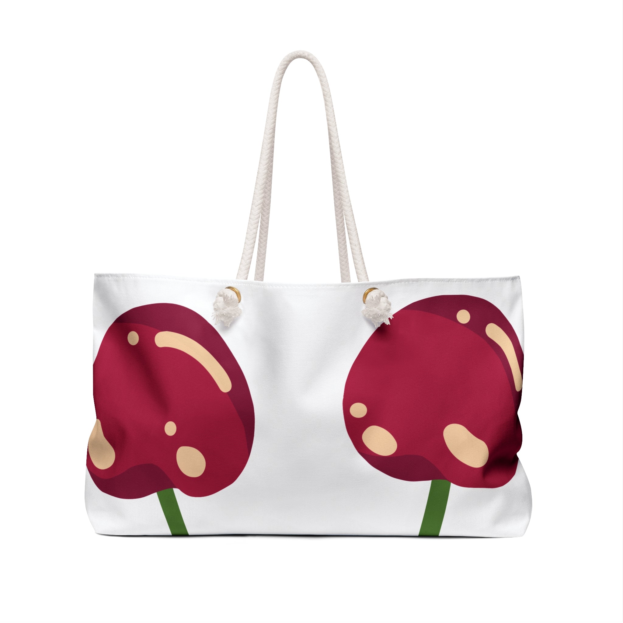 Cherry Stem Weekender Bag | Summer Fruit Tote, Illustration Print