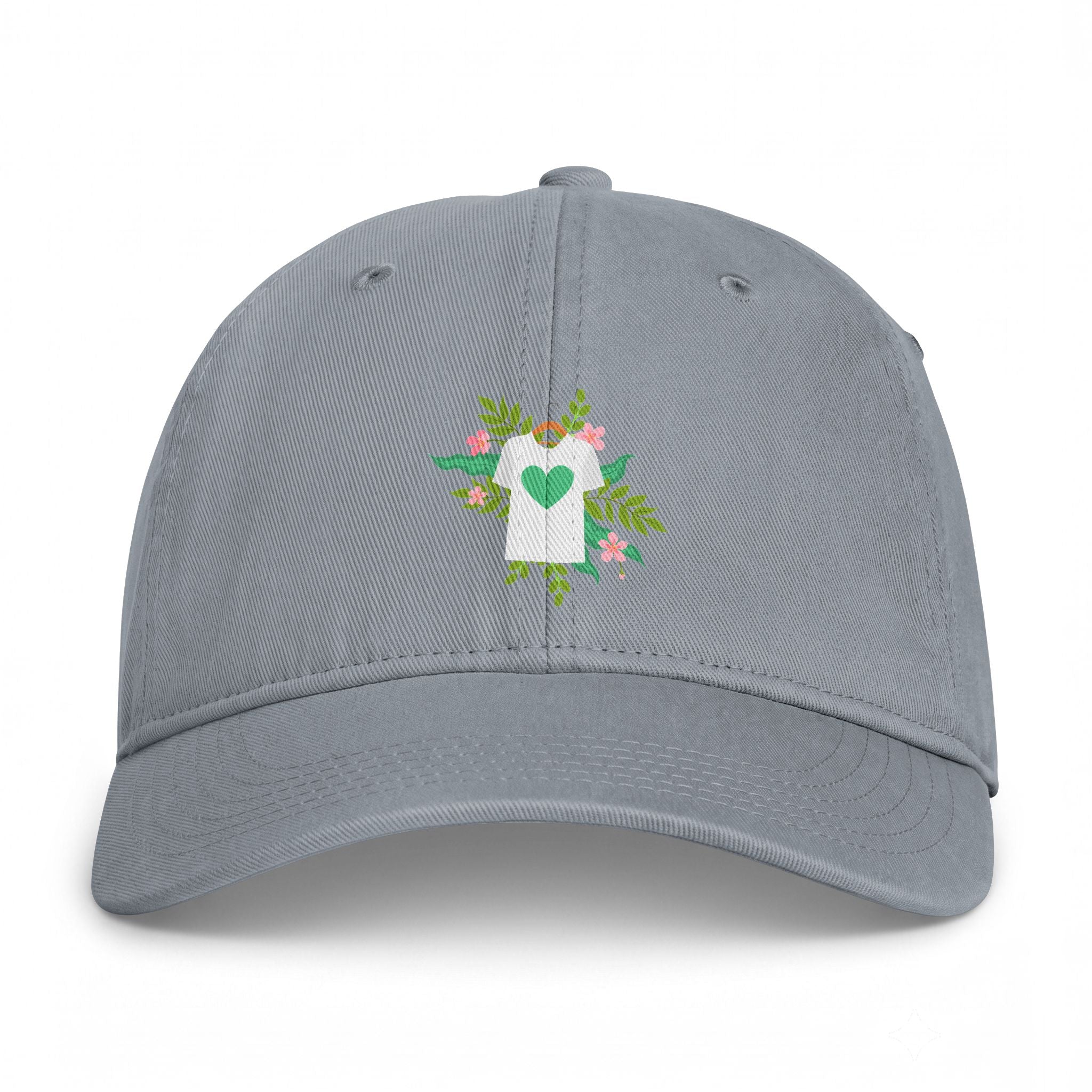 Floral Heart Tee Cap — Coastal Washed Baseball Hat
