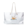 Corgi Stretch Illustration Weekender Bag | Cute Dog Travel Tote