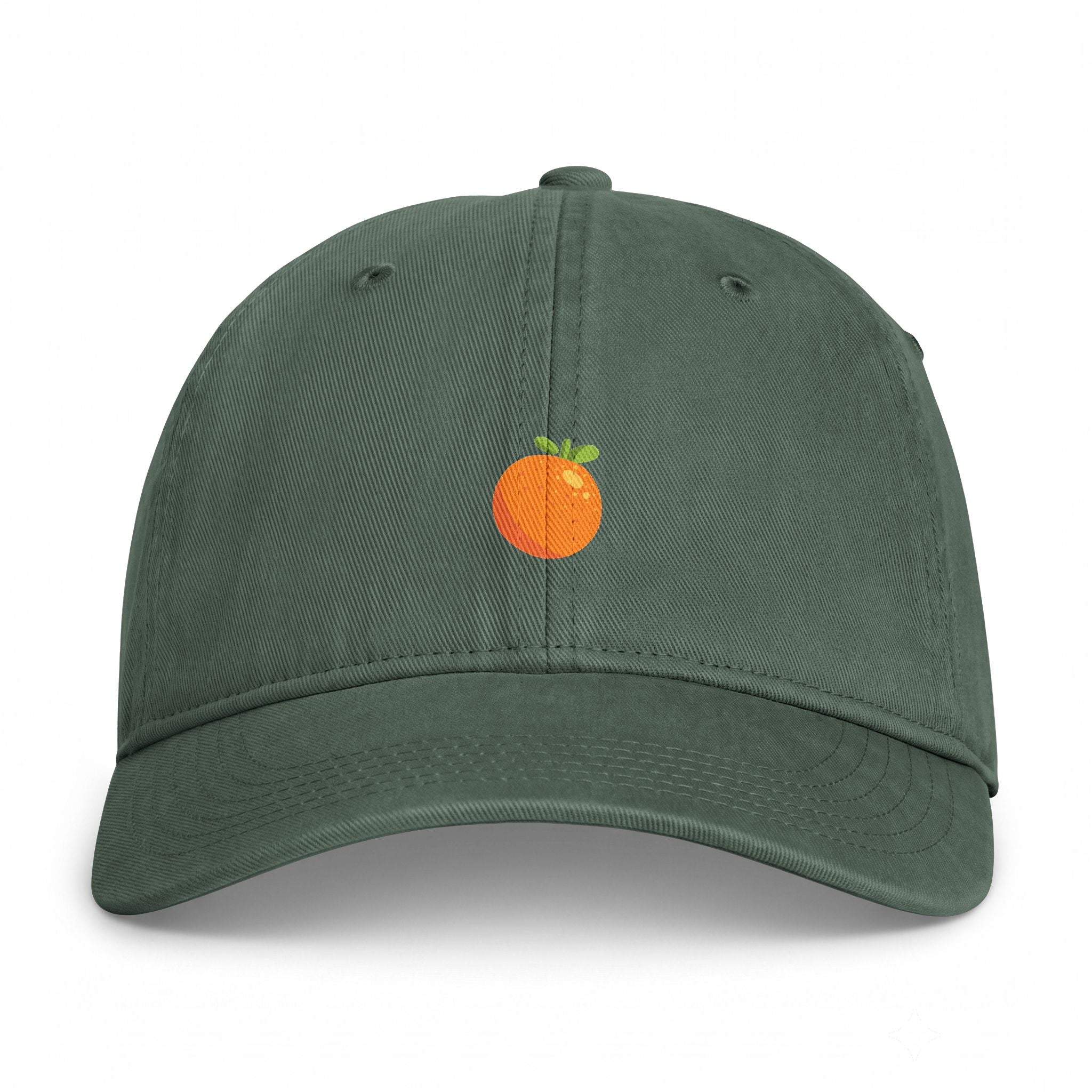 Orange Embroidered Baseball Cap — Coastal Washed Dad Hat