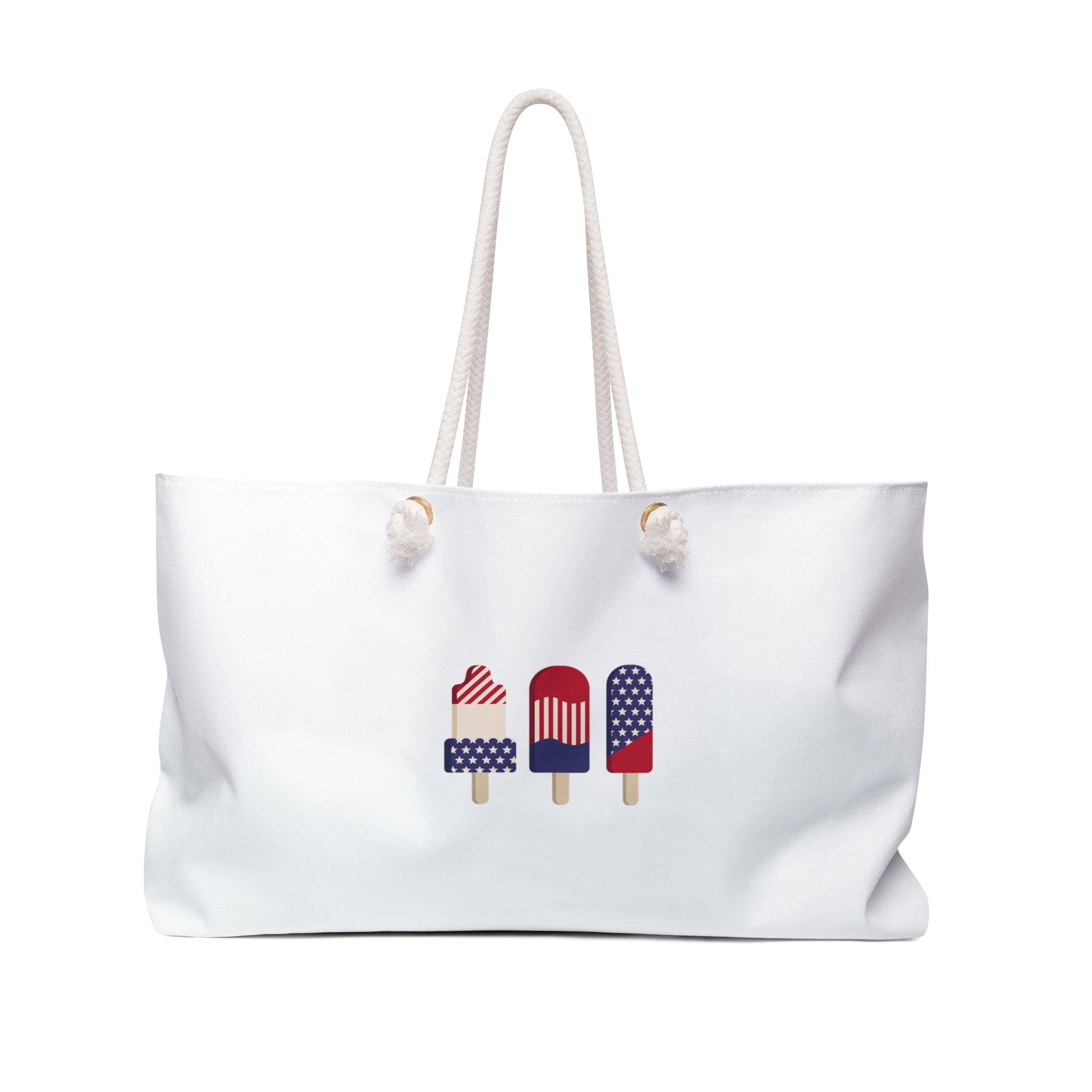 Patriotic Popsicle Weekender Bag | Fourth of July American Flag Beach Tote