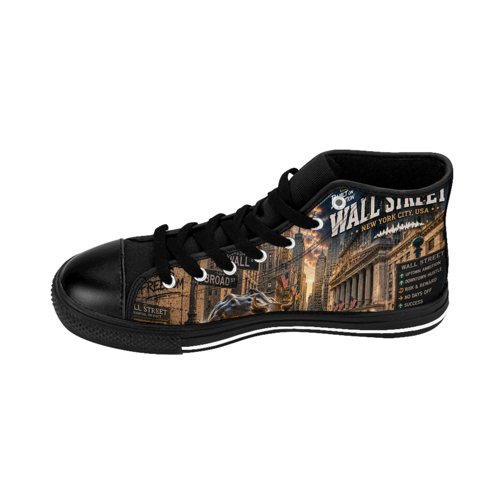 Wall Street Bull Illustration Sneakers | Financial District High Tops