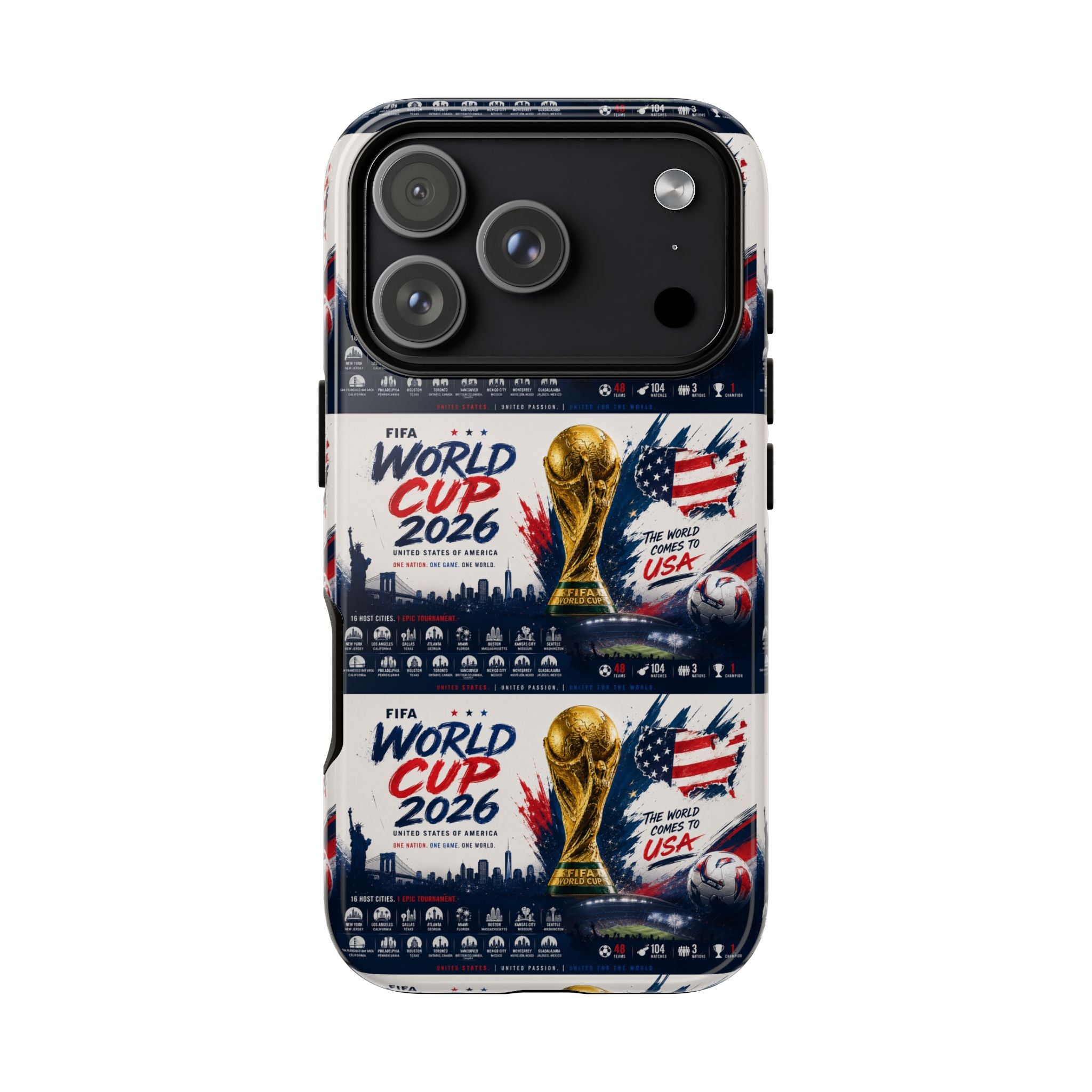 World Cup 2026 Phone Case – USA Soccer Fan TPU Case with Trophy Design