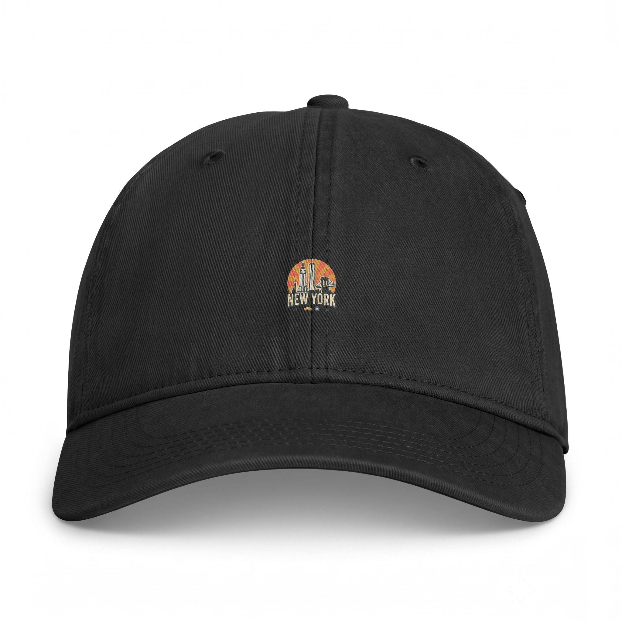 Washed Coastal Cap — Vintage Palm Sunset Embroidered Baseball Hat