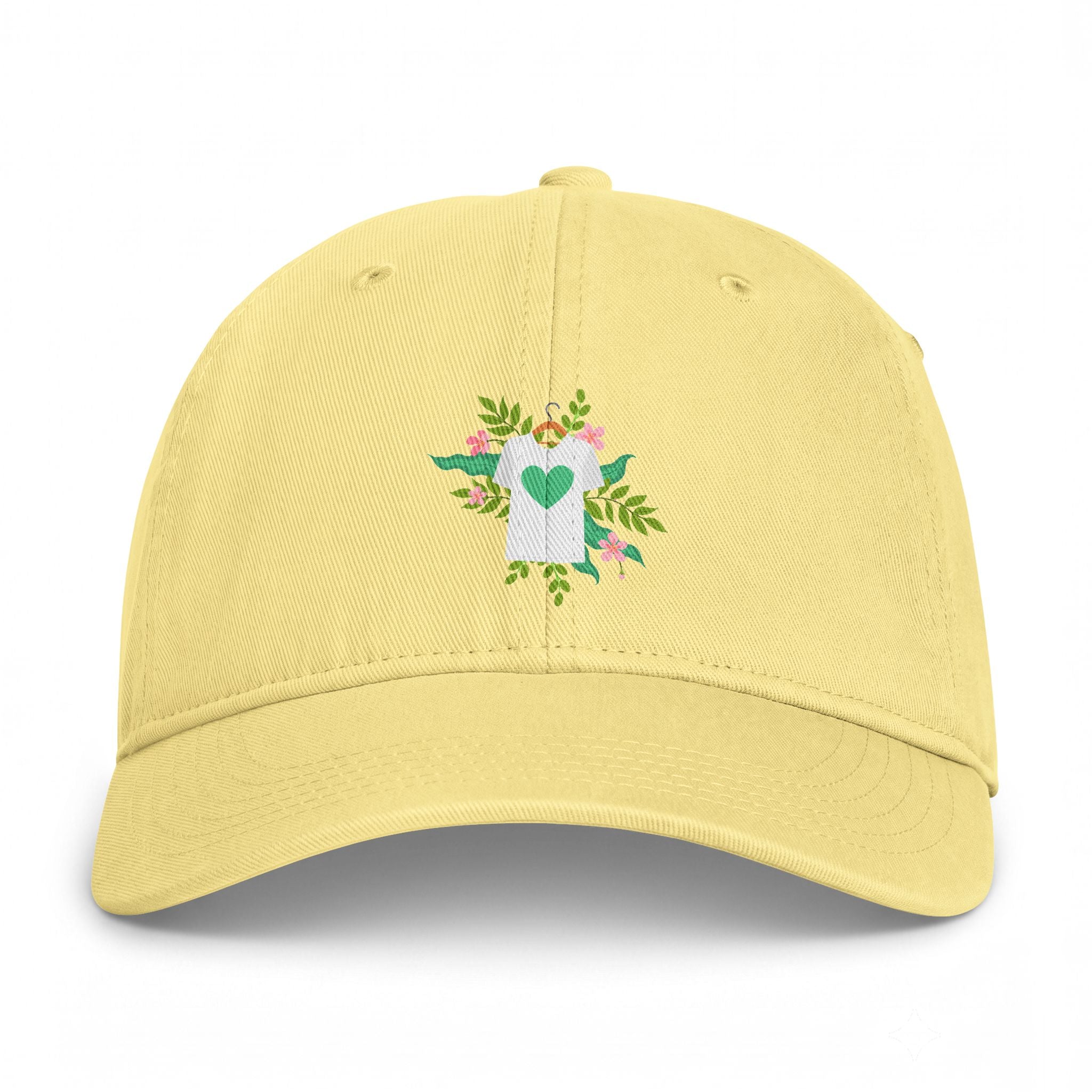 Floral Heart Tee Cap — Coastal Washed Baseball Hat