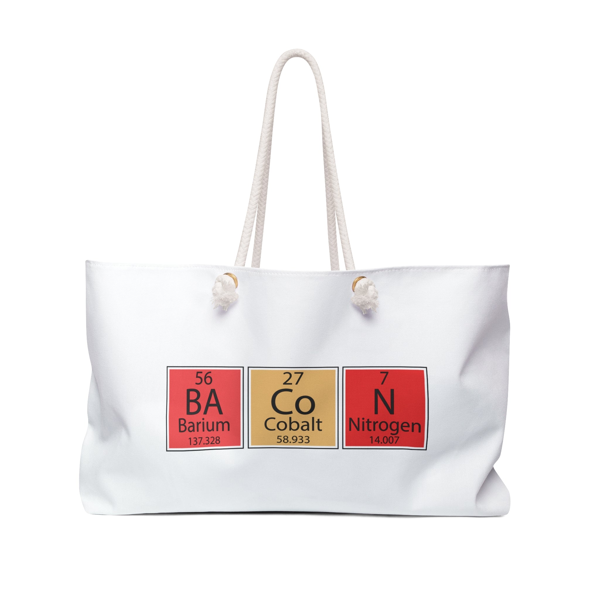 Bacon Periodic Table Weekender Bag | Chemistry Food Pun Tote