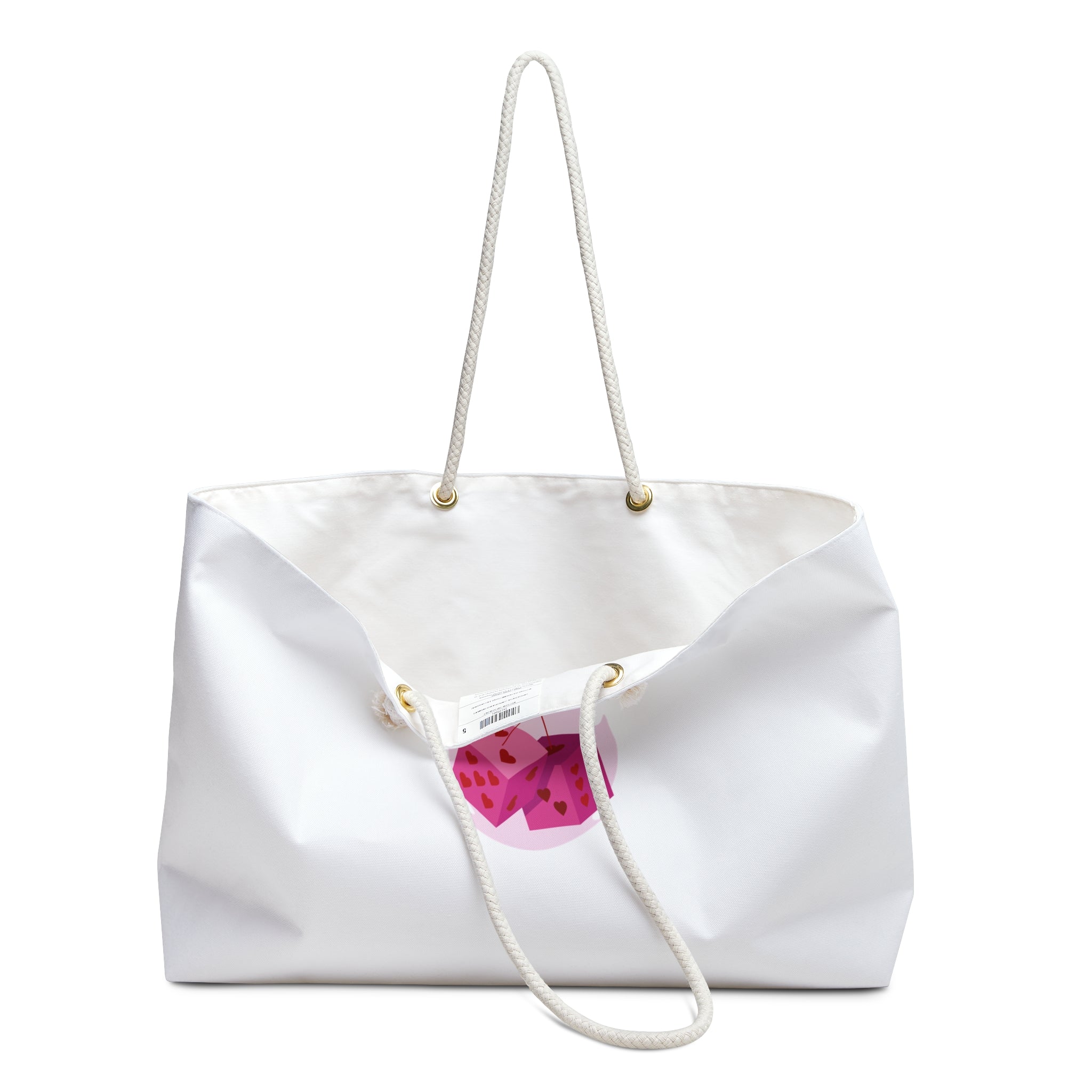 Pink Fuzzy Dice Weekender bag | Retro Roadtrip Tote | 1970s Style Travel Bag