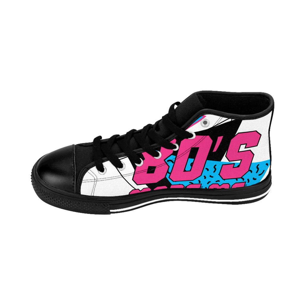 Floral Portrait Art Sneakers | High-Top Canvas Shoes, Retro Pop Graphics