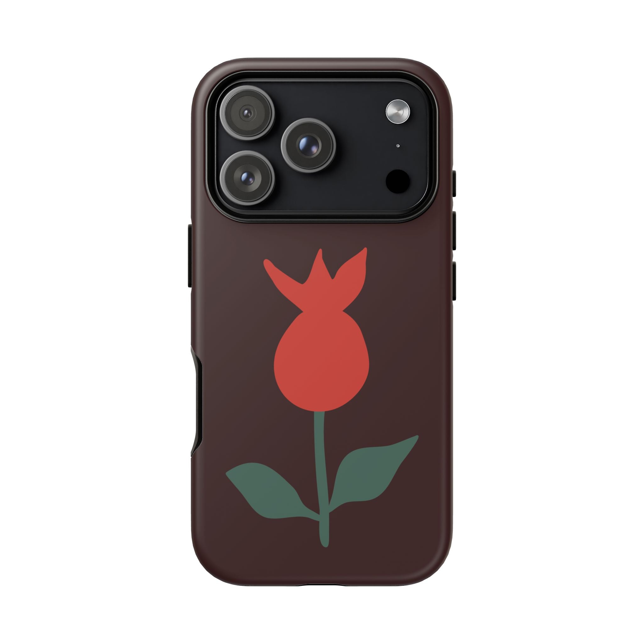 Floral Tulip Phone Case — Minimal Red Blossom Protective Cover