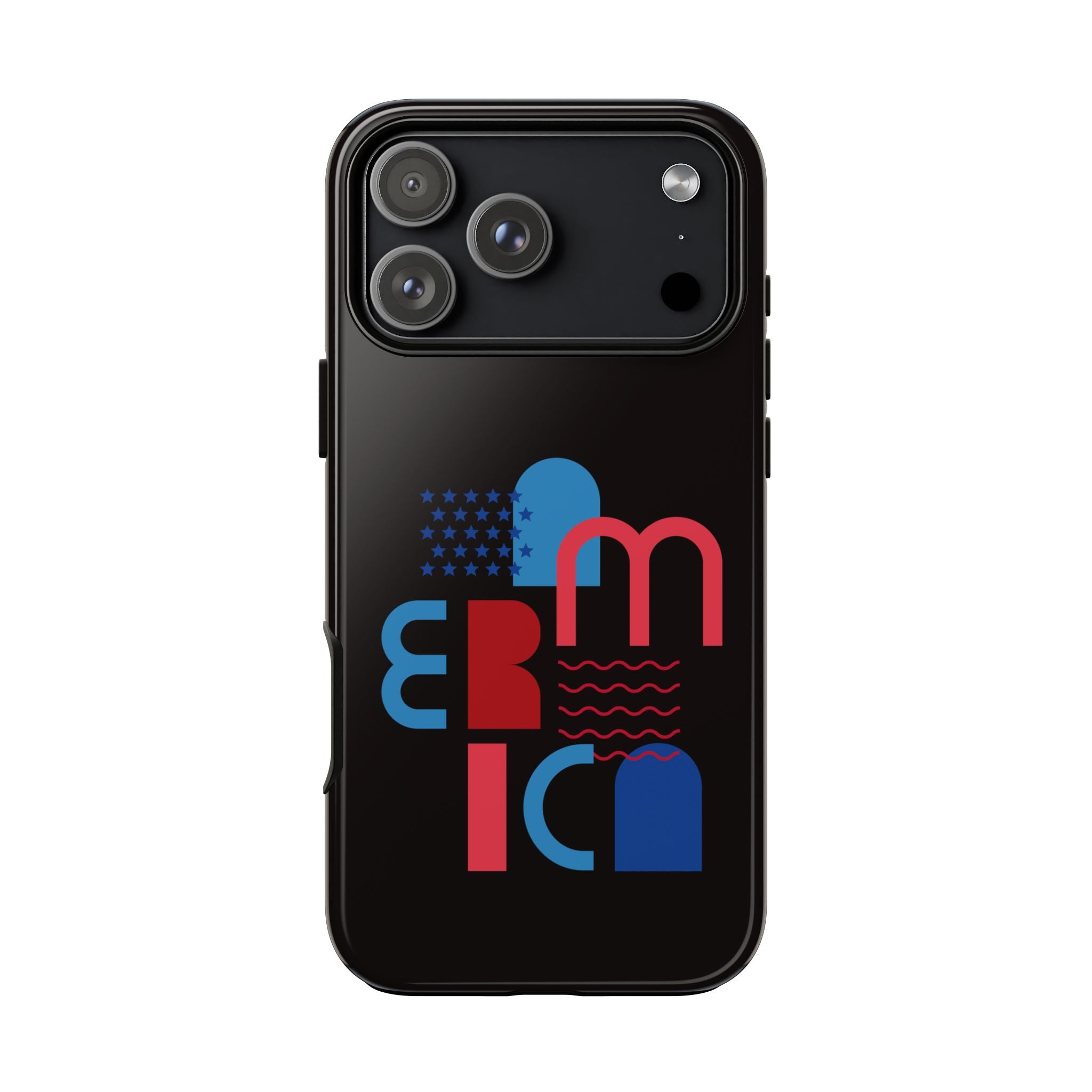 Patriotic Abstract Phone Case — 'America' Retro Geometric Design