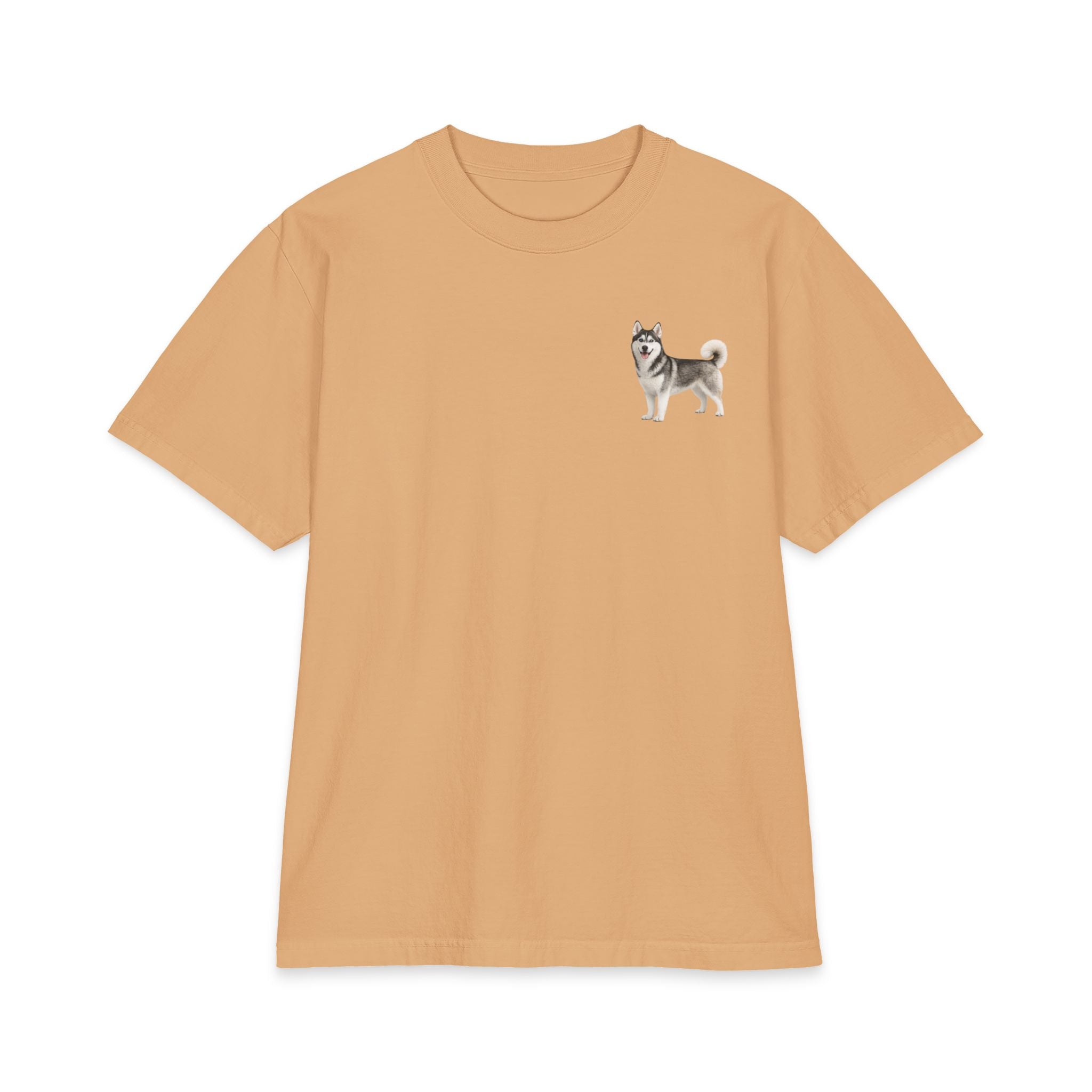 Siberian Husky Illustration T-Shirt | Small Chest Print, Dog Lover Tee