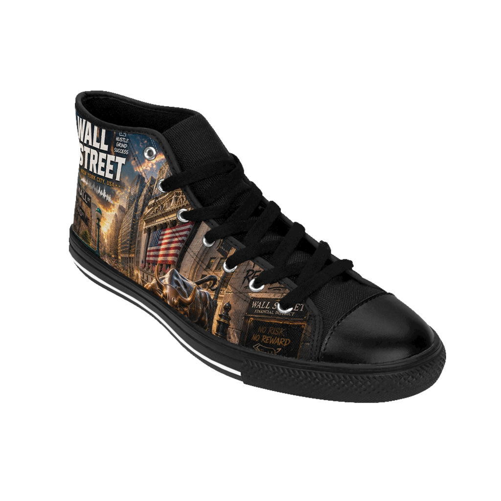 Wall Street Bull Illustration Sneakers | Financial District High Tops