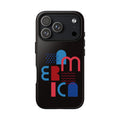 Patriotic Abstract Phone Case — 'America' Retro Geometric Design