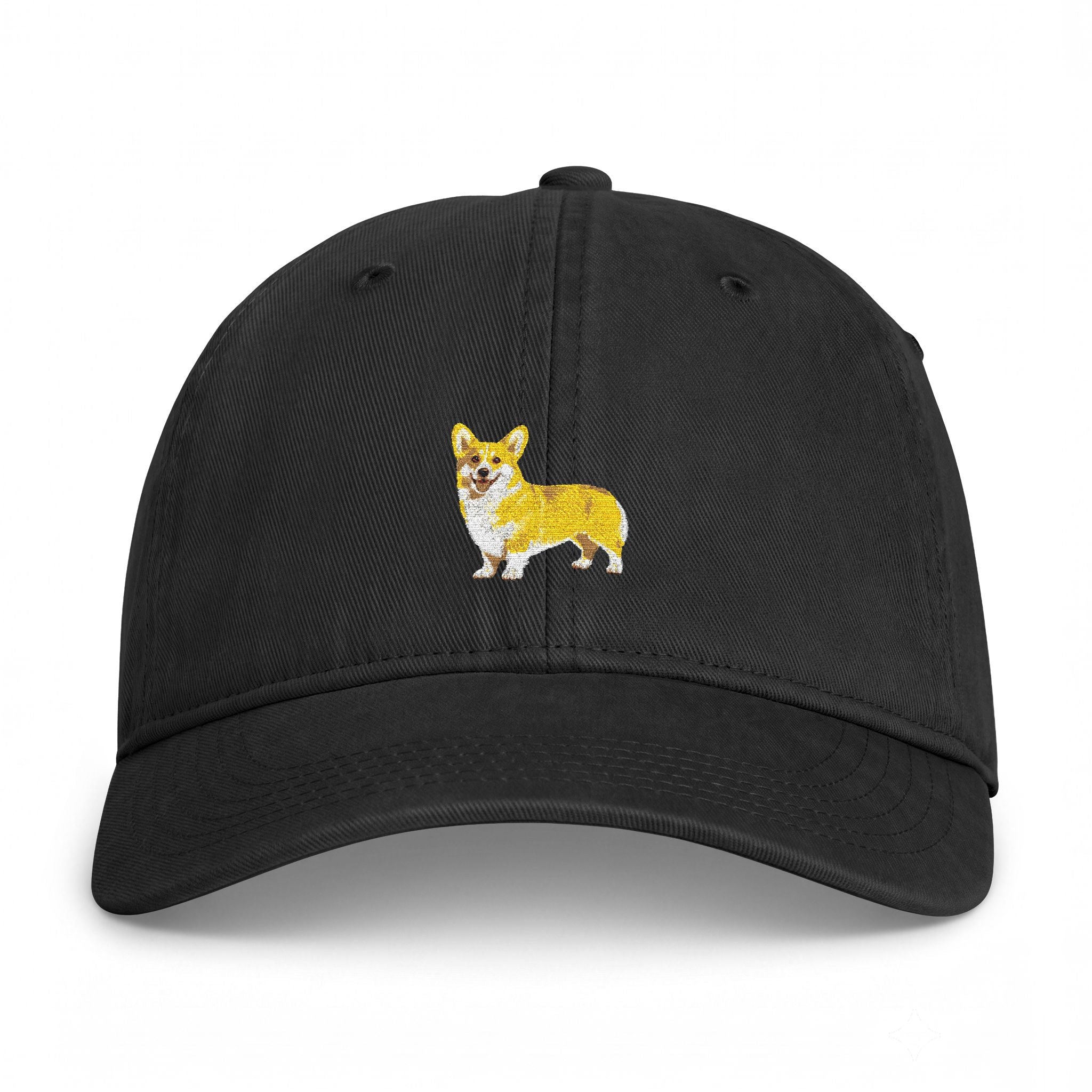 Corgi Embroidered Cap — Coastal Washed Baseball Hat