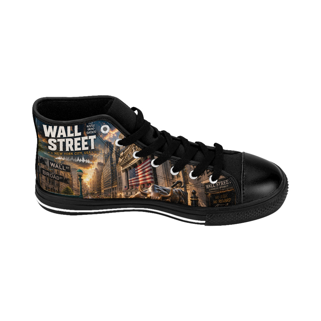 Wall Street Bull Illustration Sneakers | Financial District High Tops