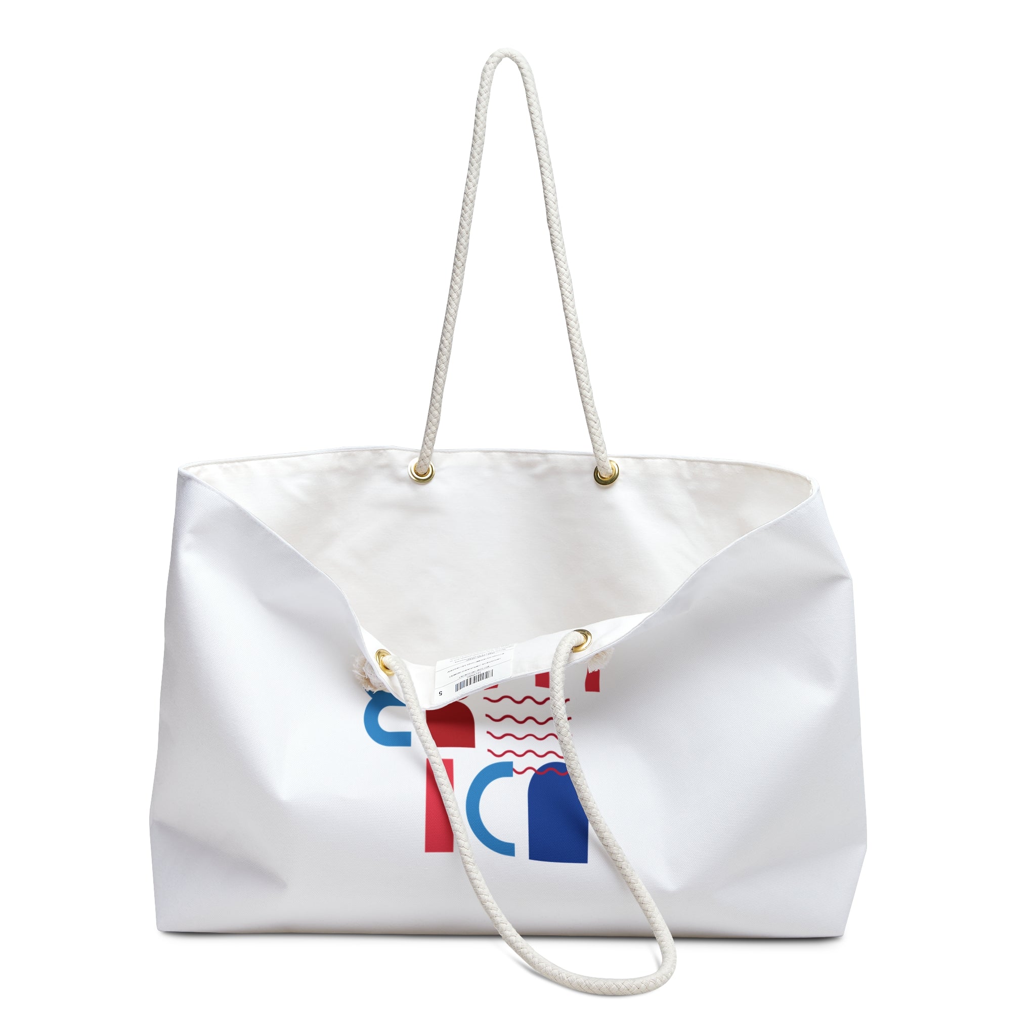 Abstract America Weekender Bag | Red Blue Patriotic Geometric Tote