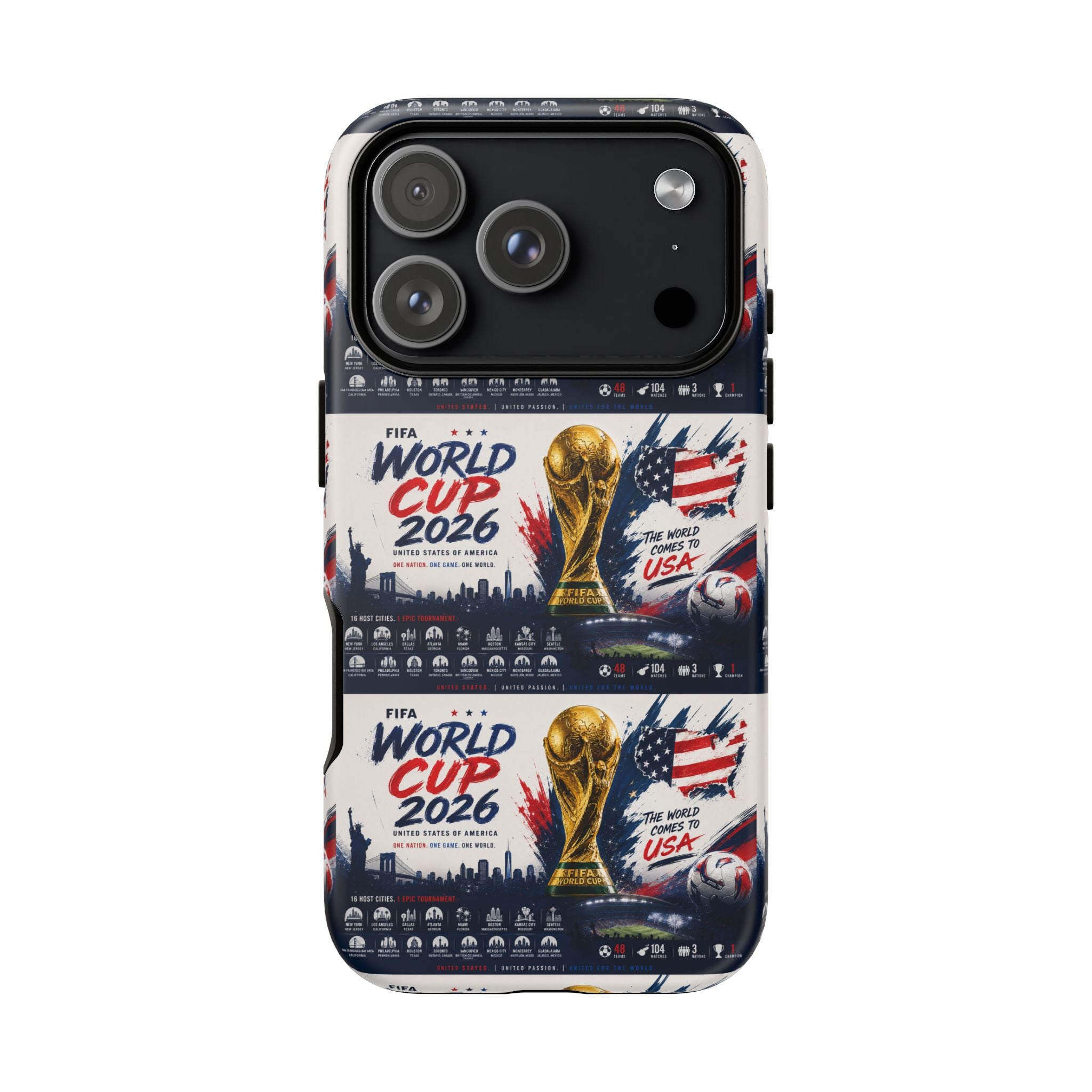 World Cup 2026 Phone Case – USA Soccer Fan TPU Case with Trophy Design