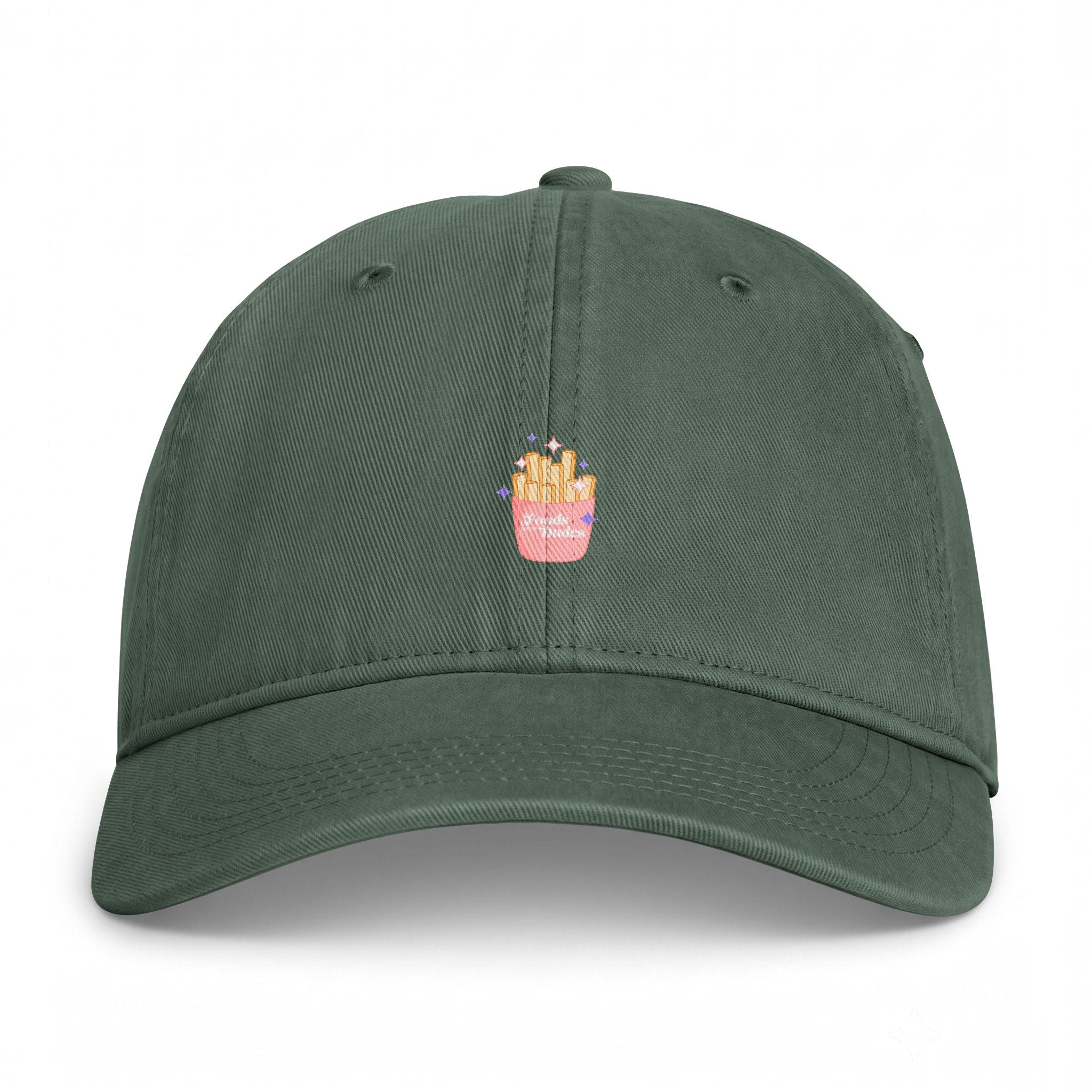 Embroidered Beach Fries Cap — Coastal Washed Dad Hat