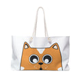 Cute Orange Cat Face Weekender Bag | Cartoon Cat Tote | Travel Beach Bag