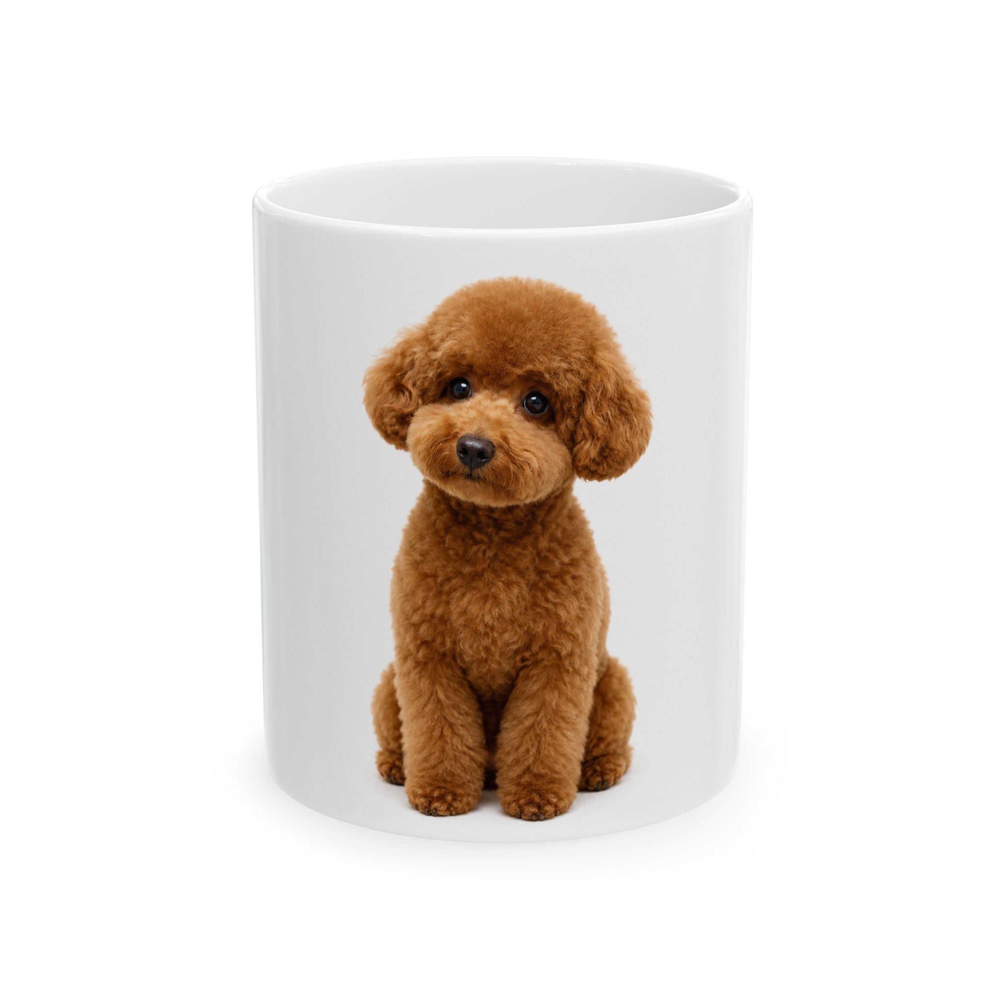 Brown Toy Poodle Illustration Mug | Ceramic Coffee Cup