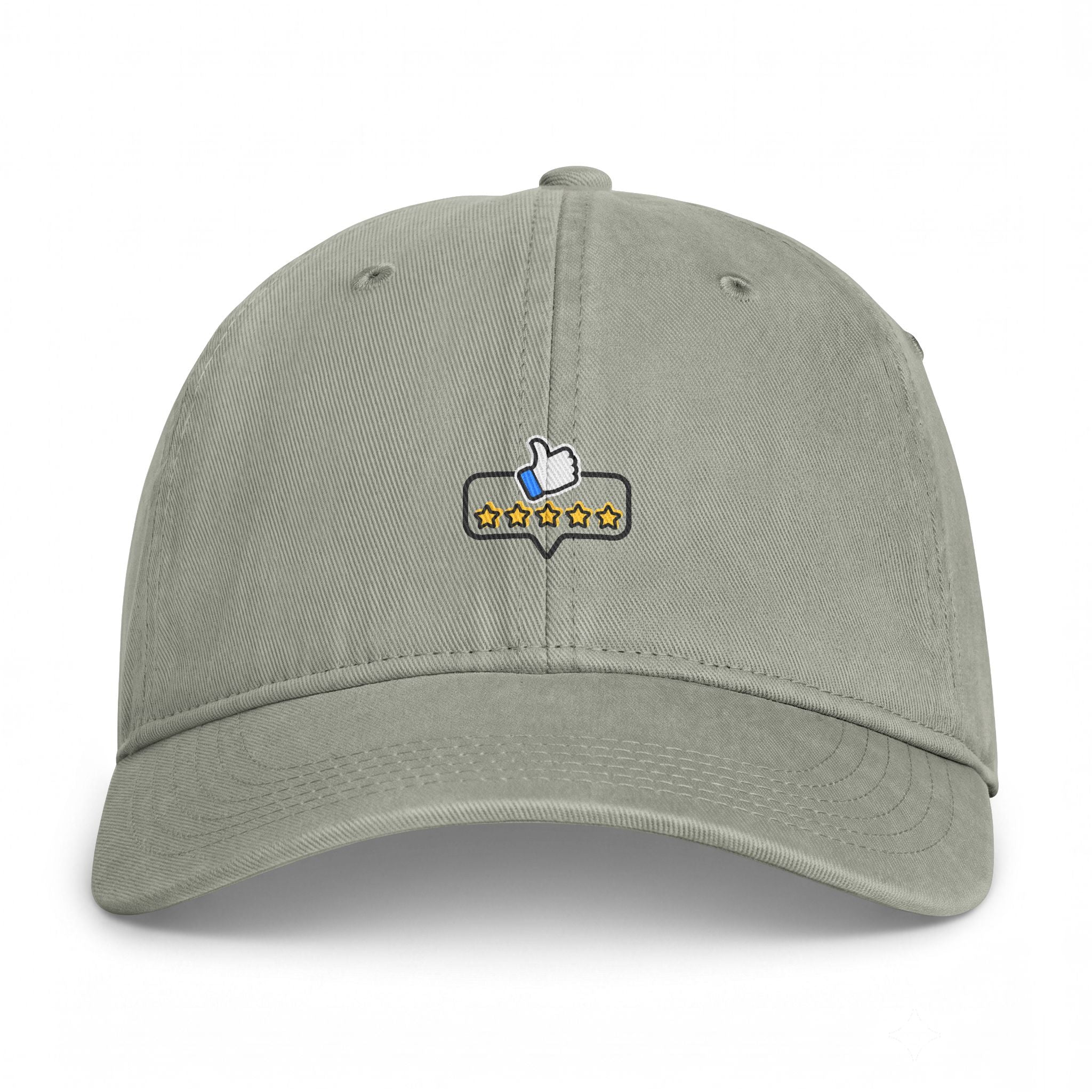 Washed Cotton Cap — Five-Star Like Icon Embroidered Dad Hat