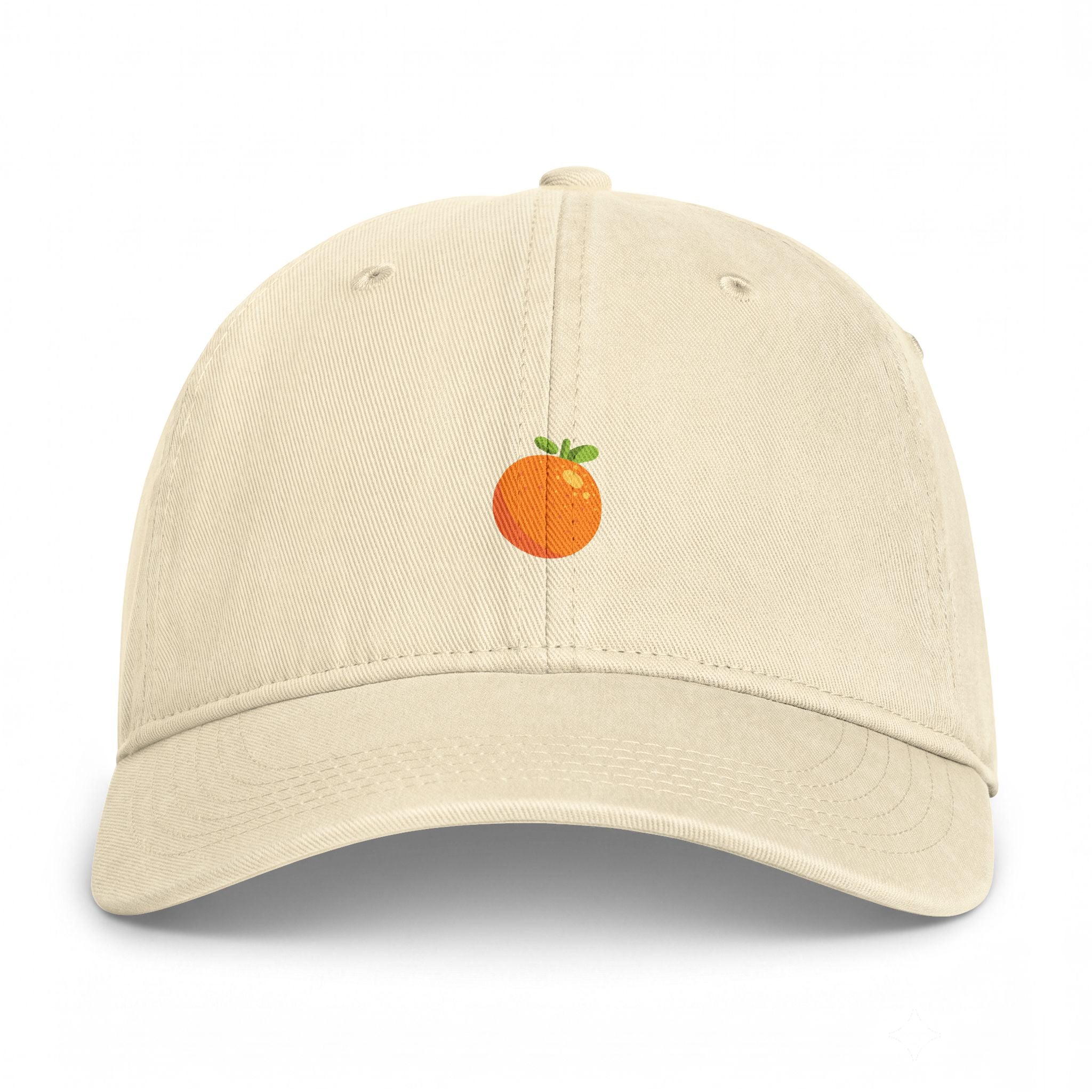 Orange Embroidered Baseball Cap — Coastal Washed Dad Hat