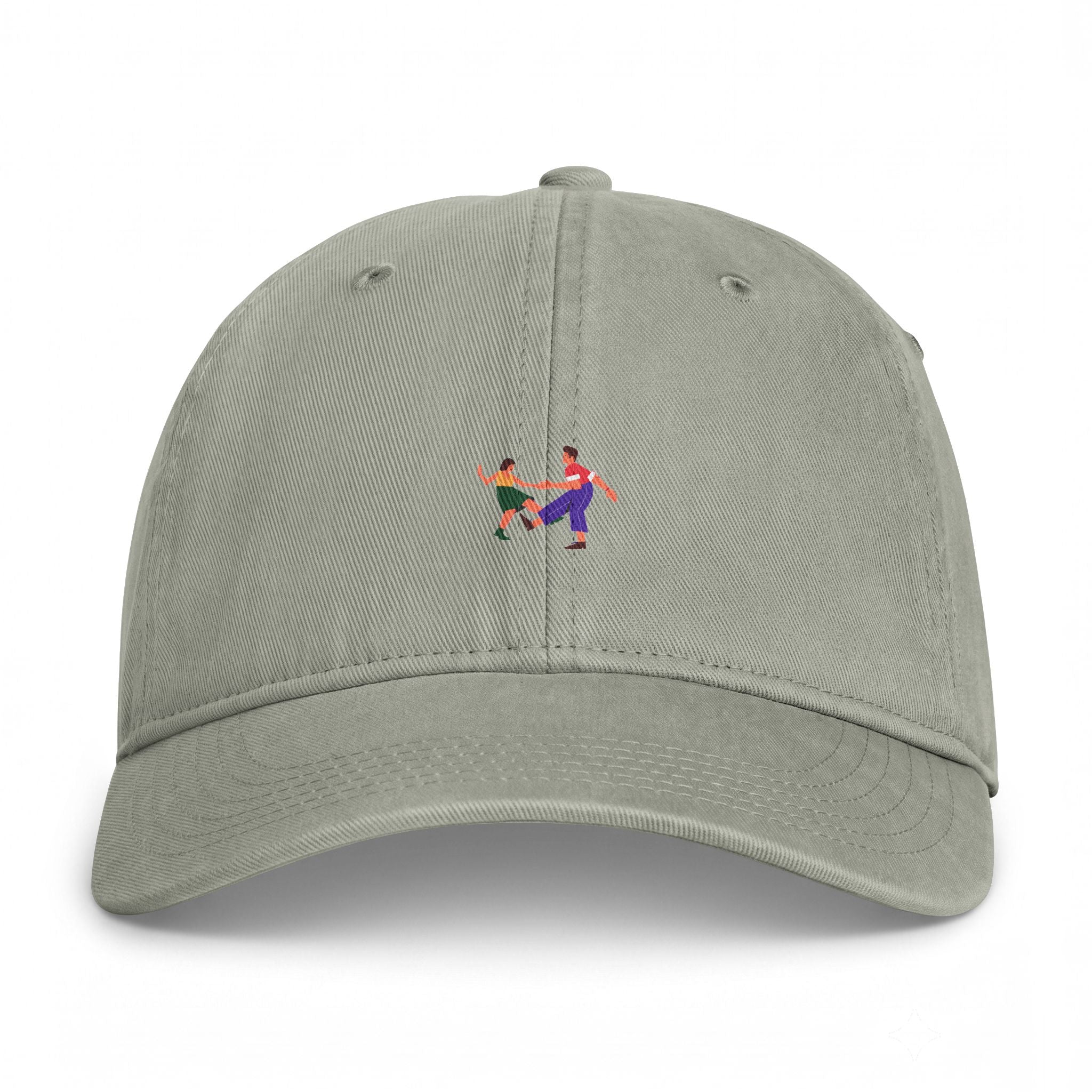 Washed Baseball Cap — Colorful Coastal Surf Dance Embroidered Hat