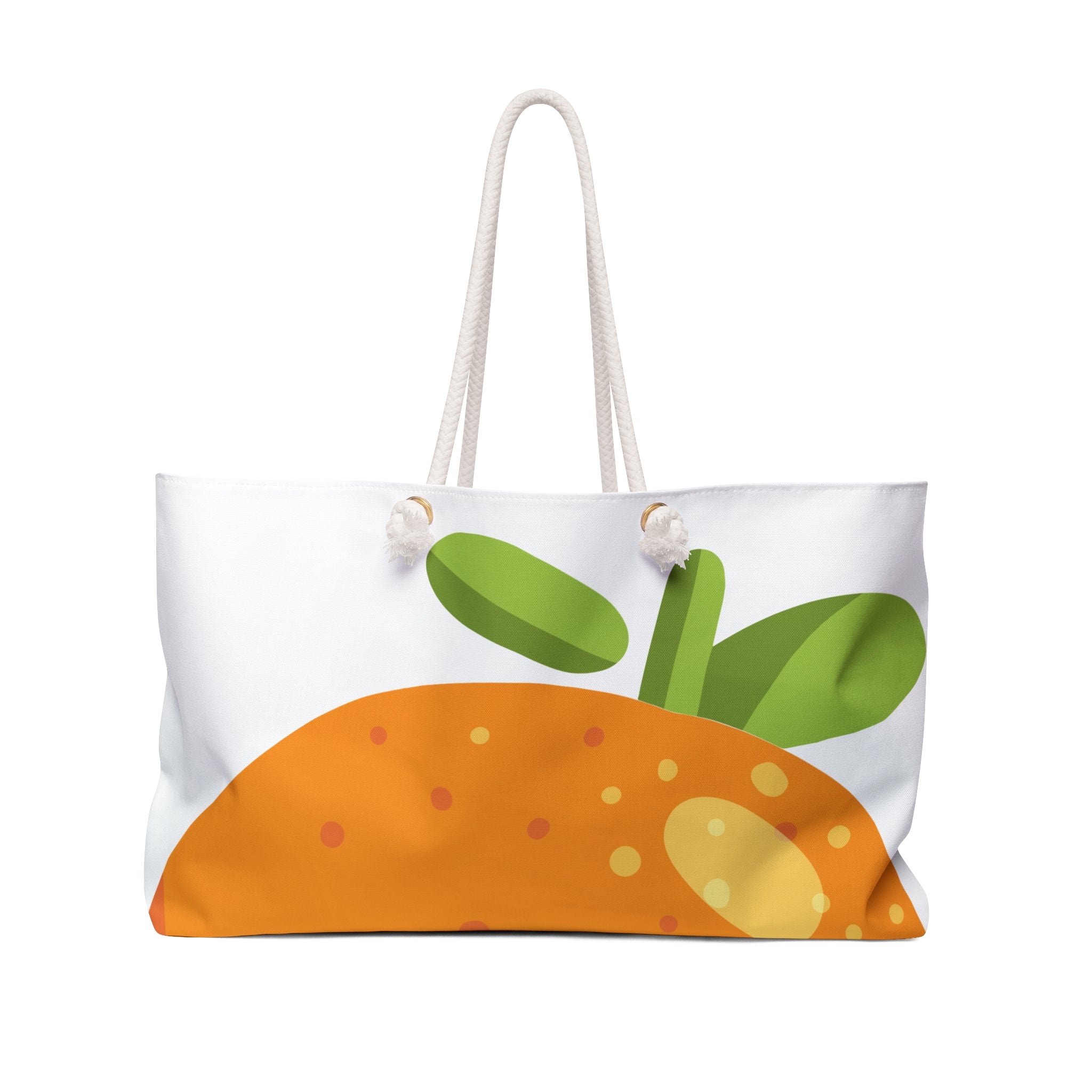 Orange Citrus Illustration Weekender Bag | Fruit Tote Travel Bag