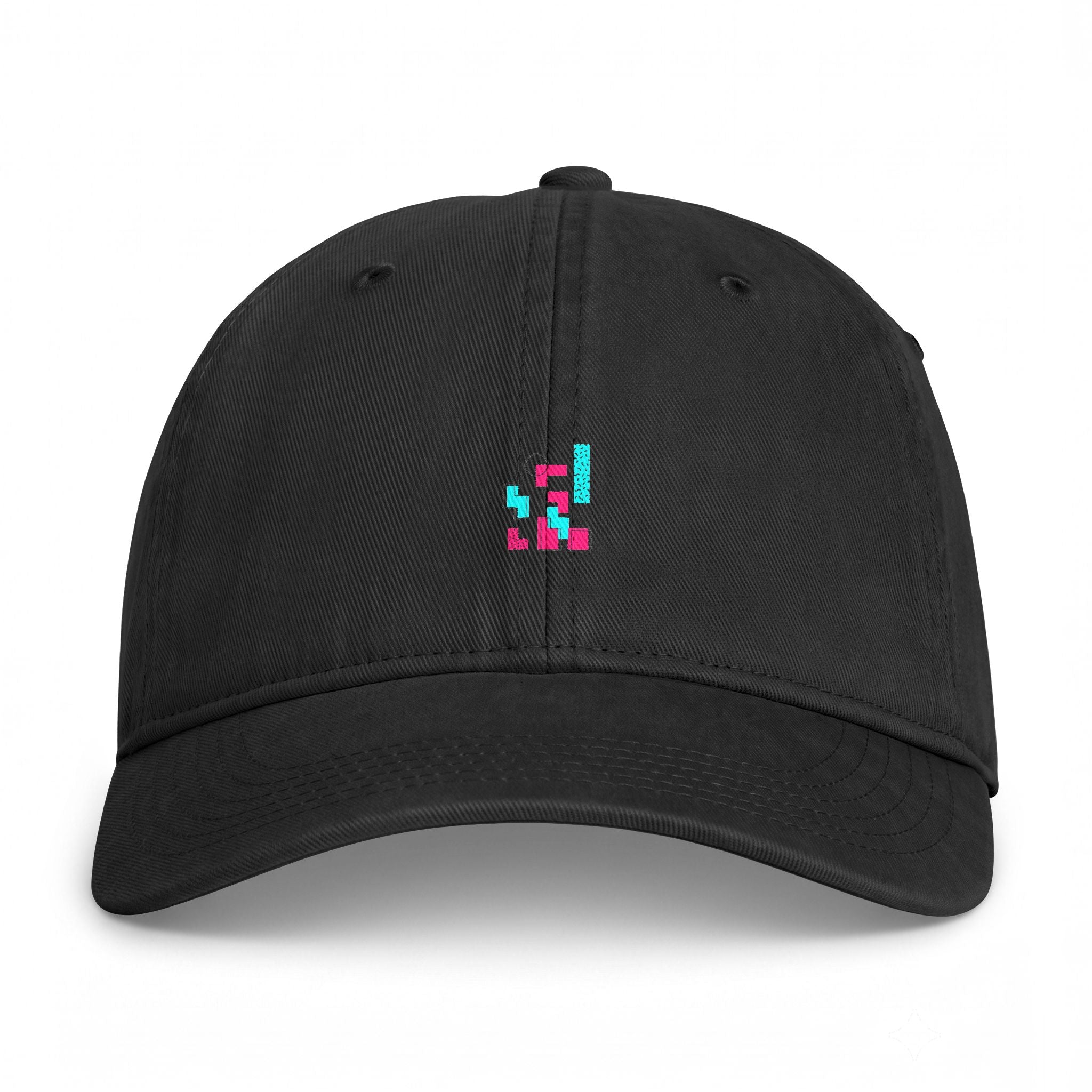 Coastal Washed Cap — Minimal Pixel Wave Dad Hat