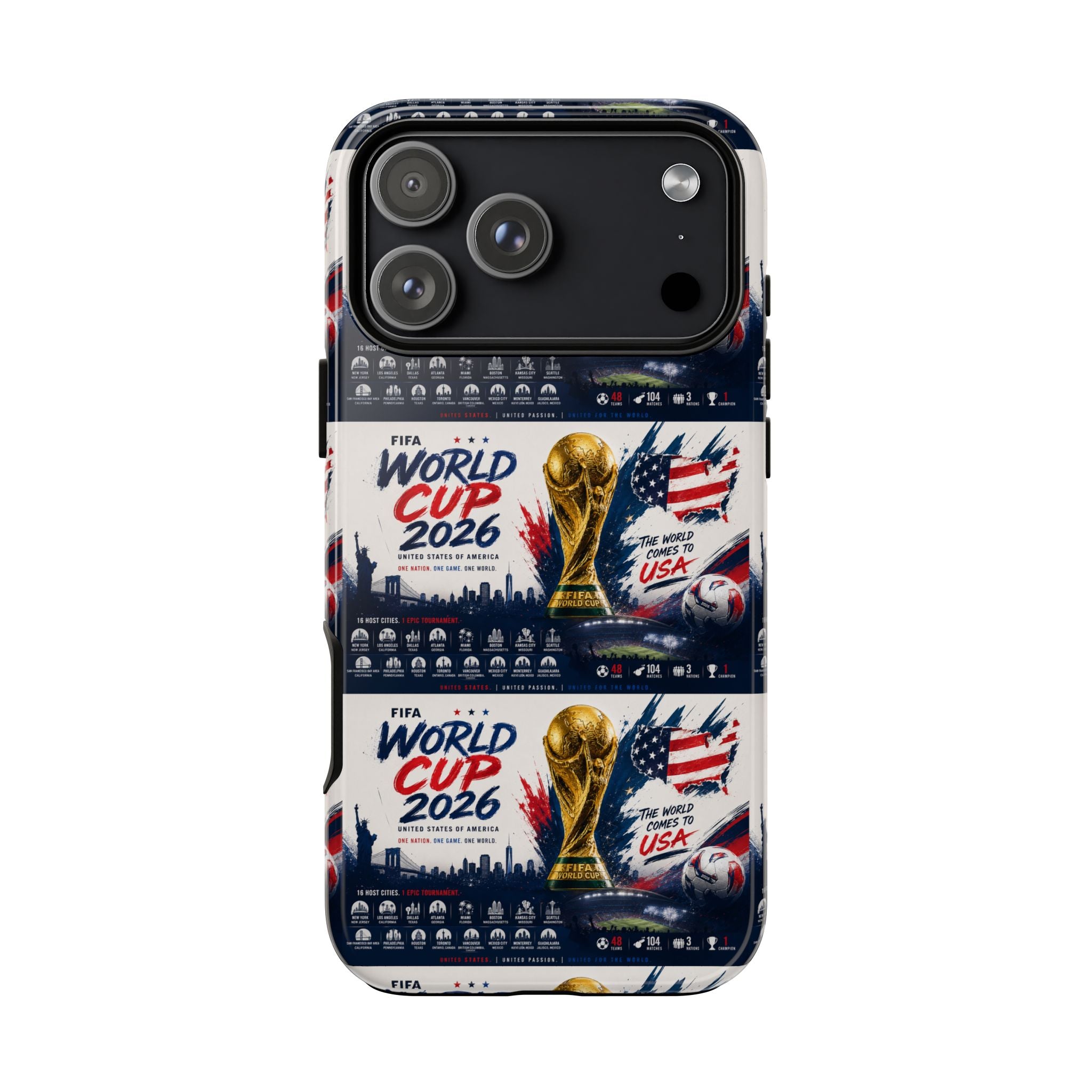 World Cup 2026 Phone Case – USA Soccer Fan TPU Case with Trophy Design