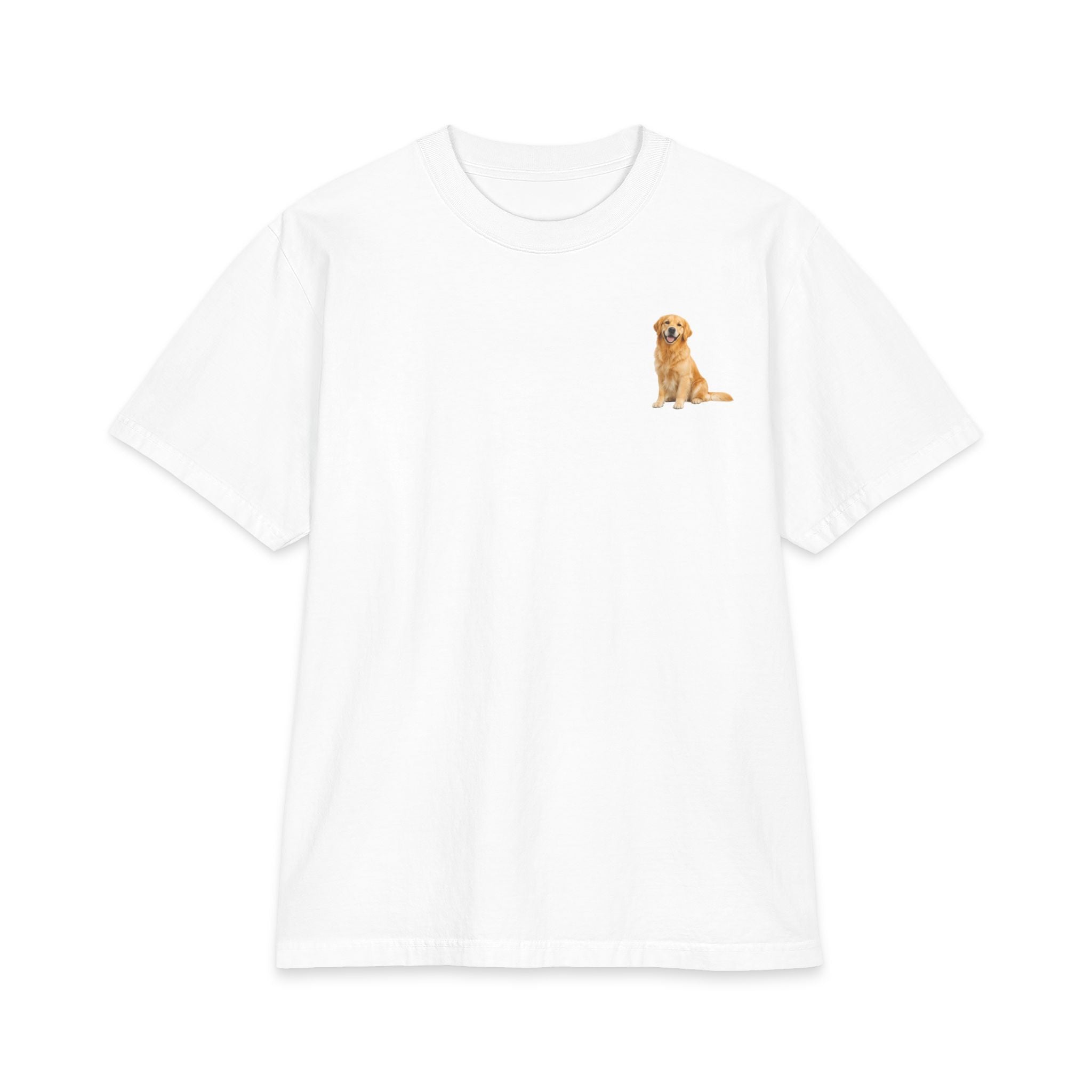 Golden Retriever Pocket Illustration T-Shirt | Small Chest Dog Art