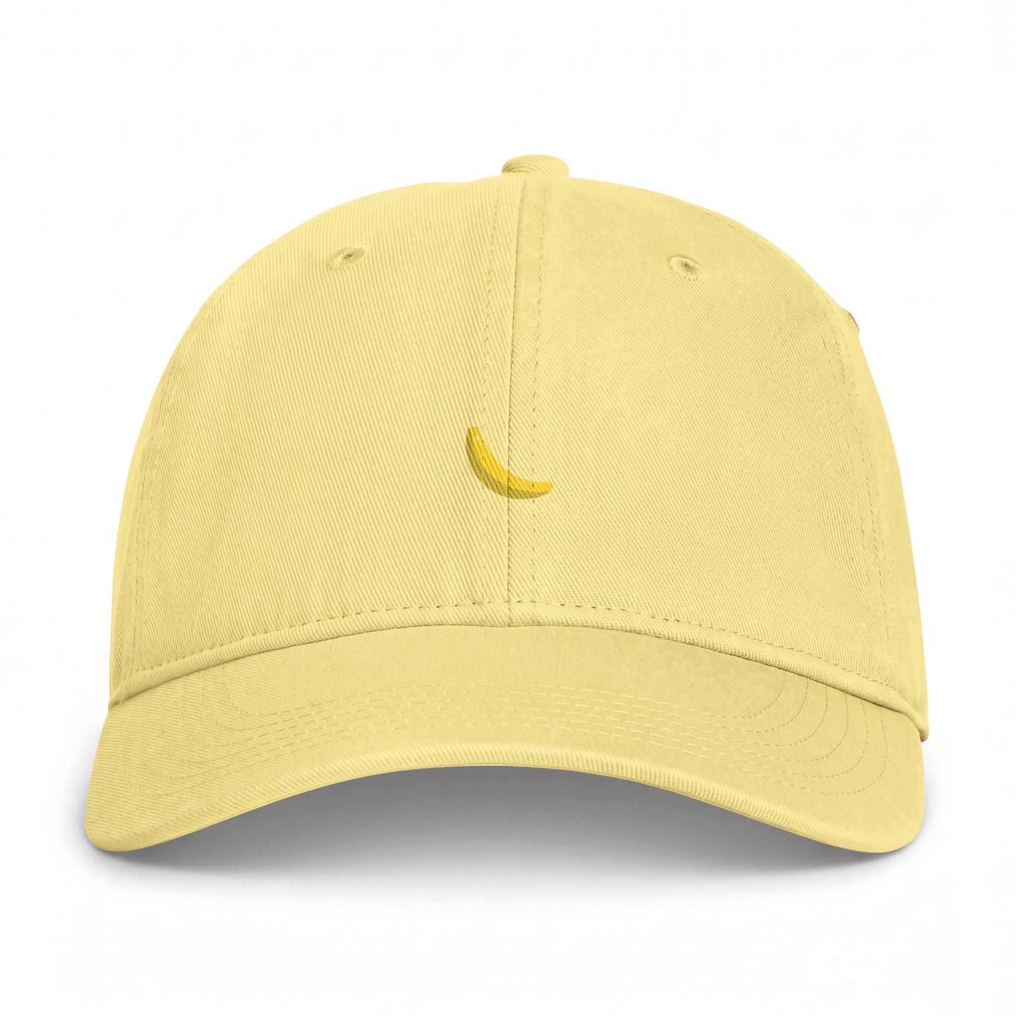 Banana Embroidered Cap — Minimal Coastal Washed Baseball Hat