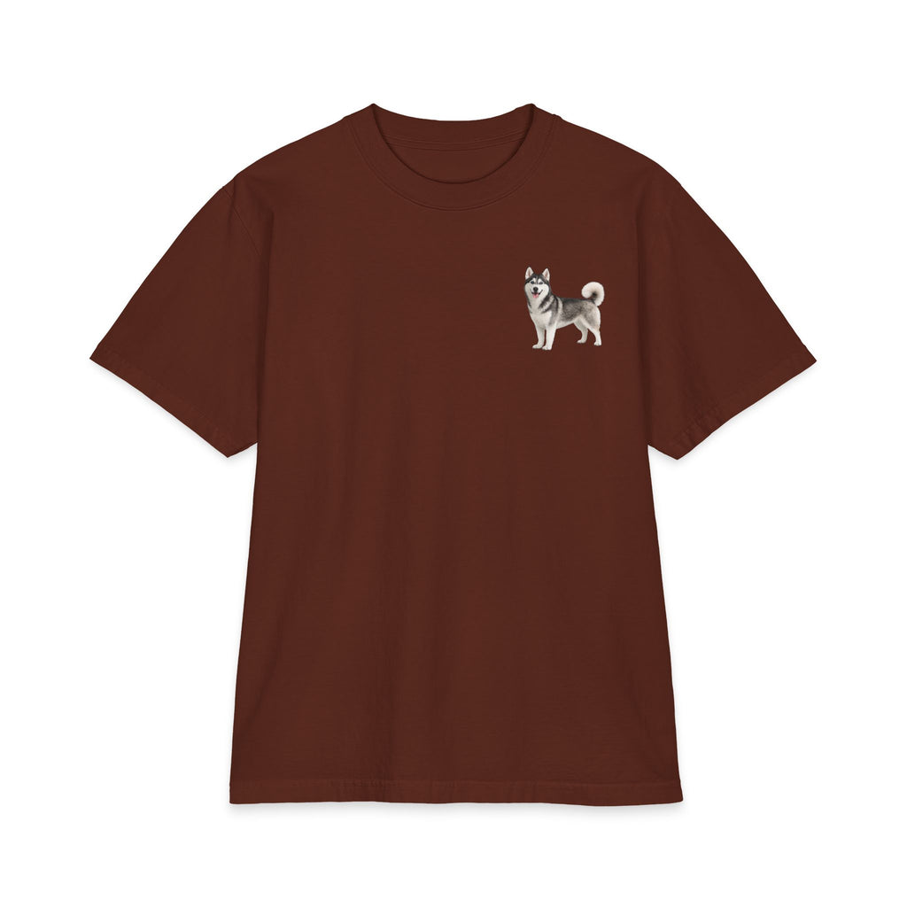 Siberian Husky Illustration T-Shirt | Small Chest Print, Dog Lover Tee