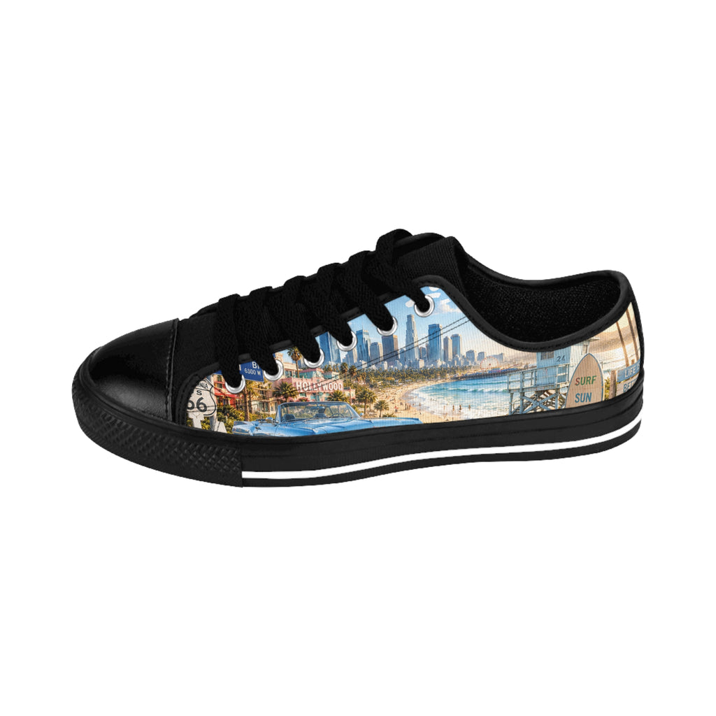 Coastal Cityscape Sneakers | Women's Low Top Canvas Shoes