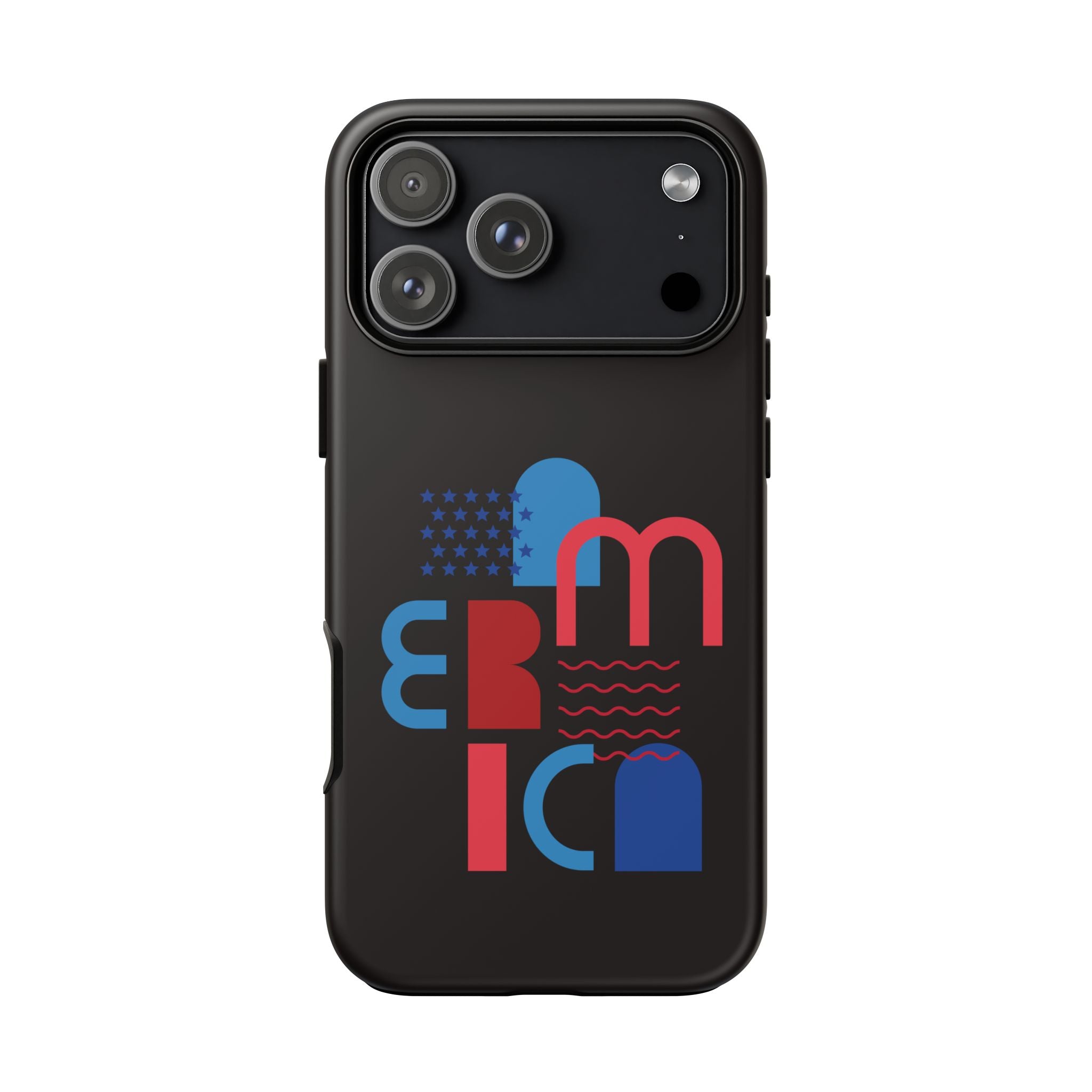 Patriotic Abstract Phone Case — 'America' Retro Geometric Design