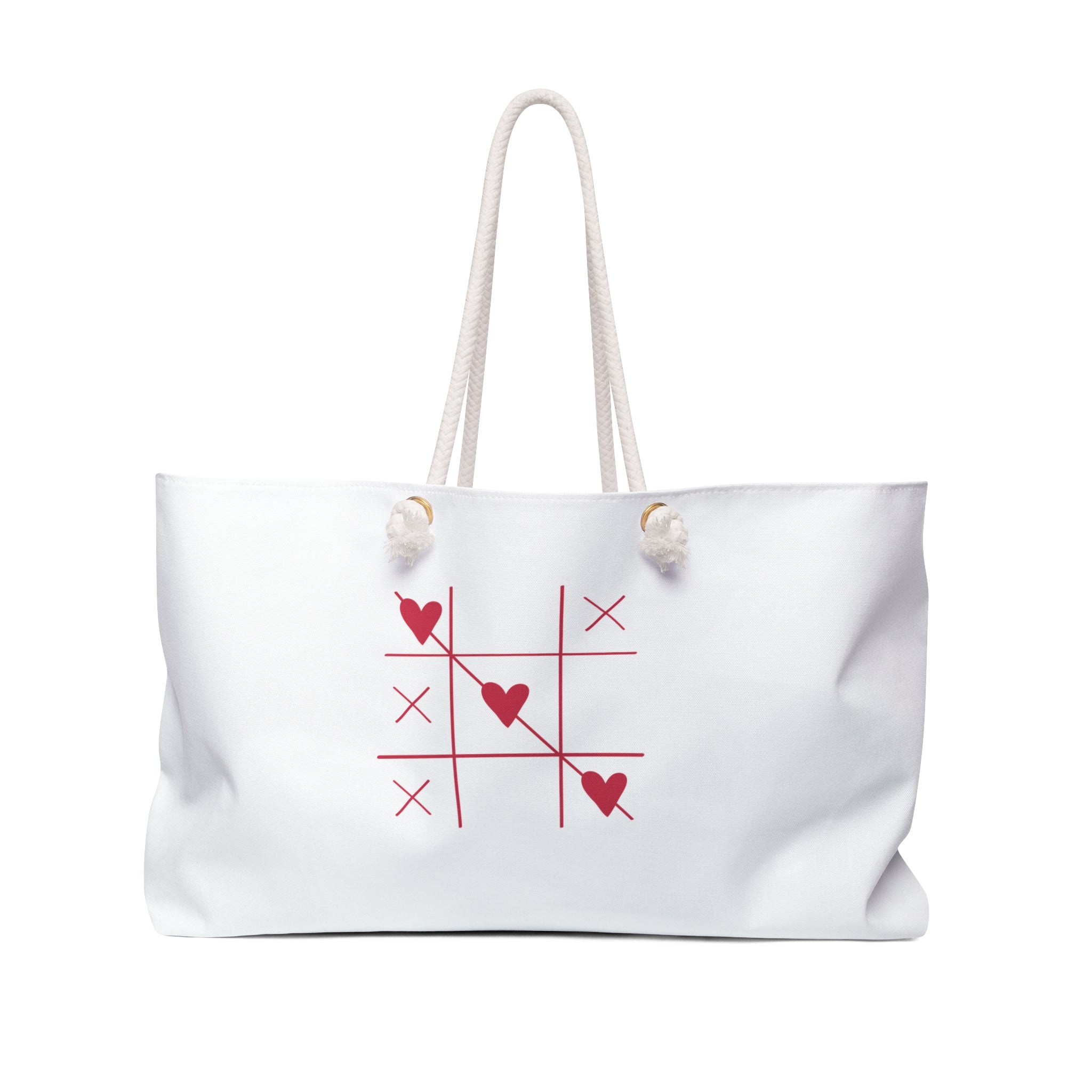 Heart Tic Tac Toe Weekender Bag | Valentine Love Beach Tote