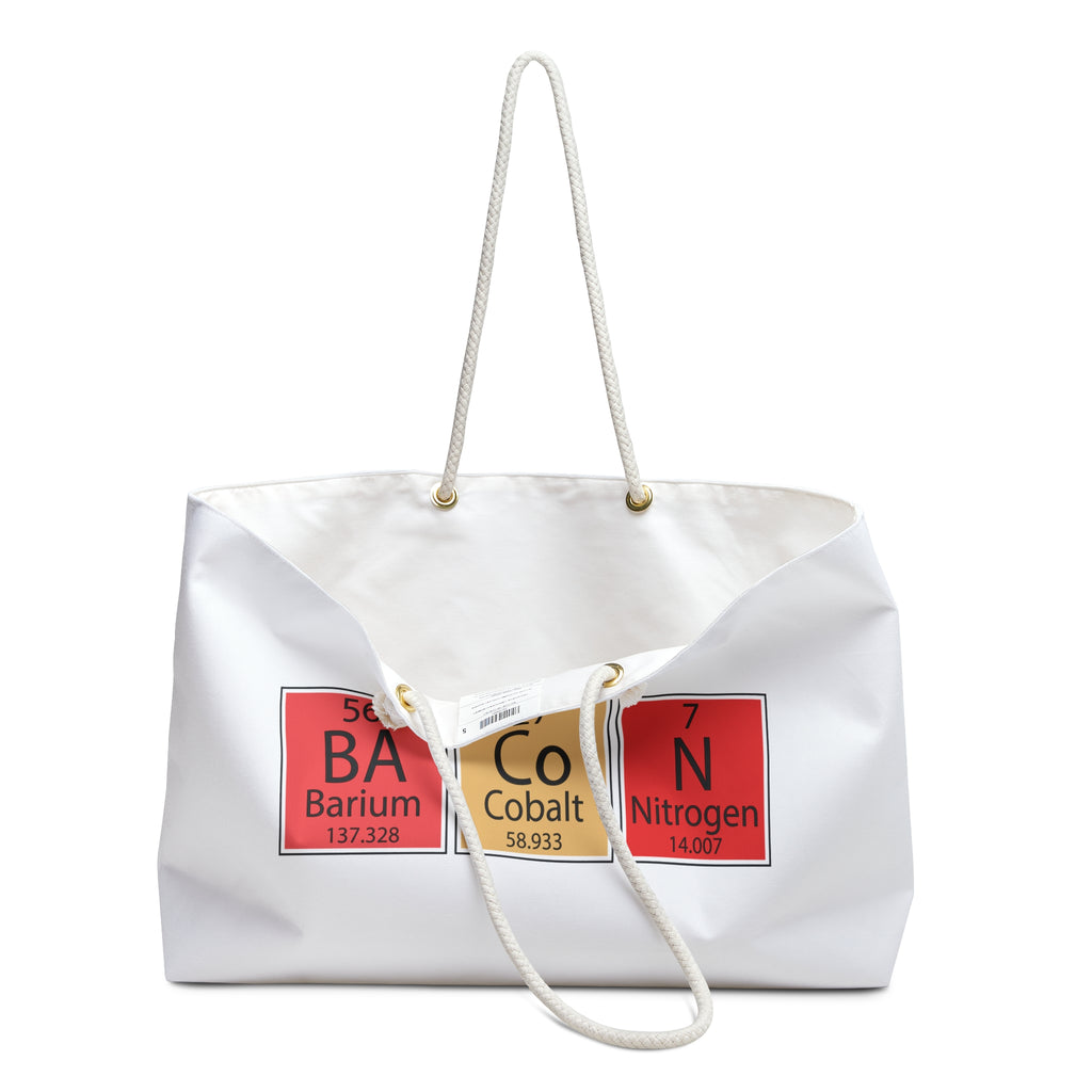 Bacon Periodic Table Weekender Bag | Chemistry Food Pun Tote