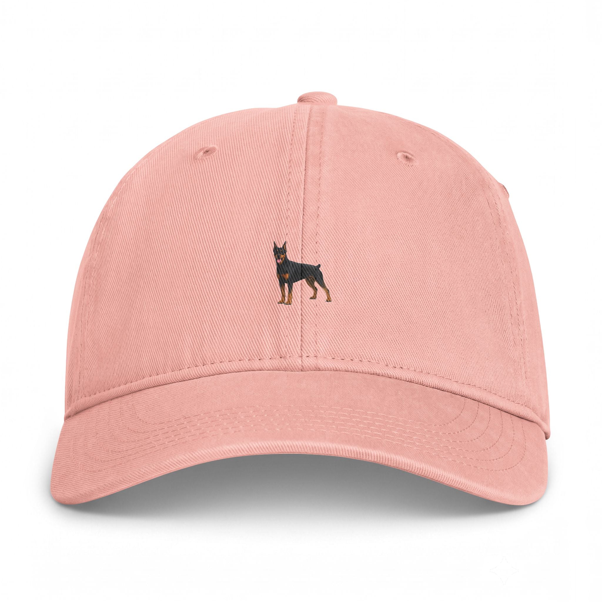 Embroidered Doberman Coastal Washed Cap — Vintage Dog Lover Hat
