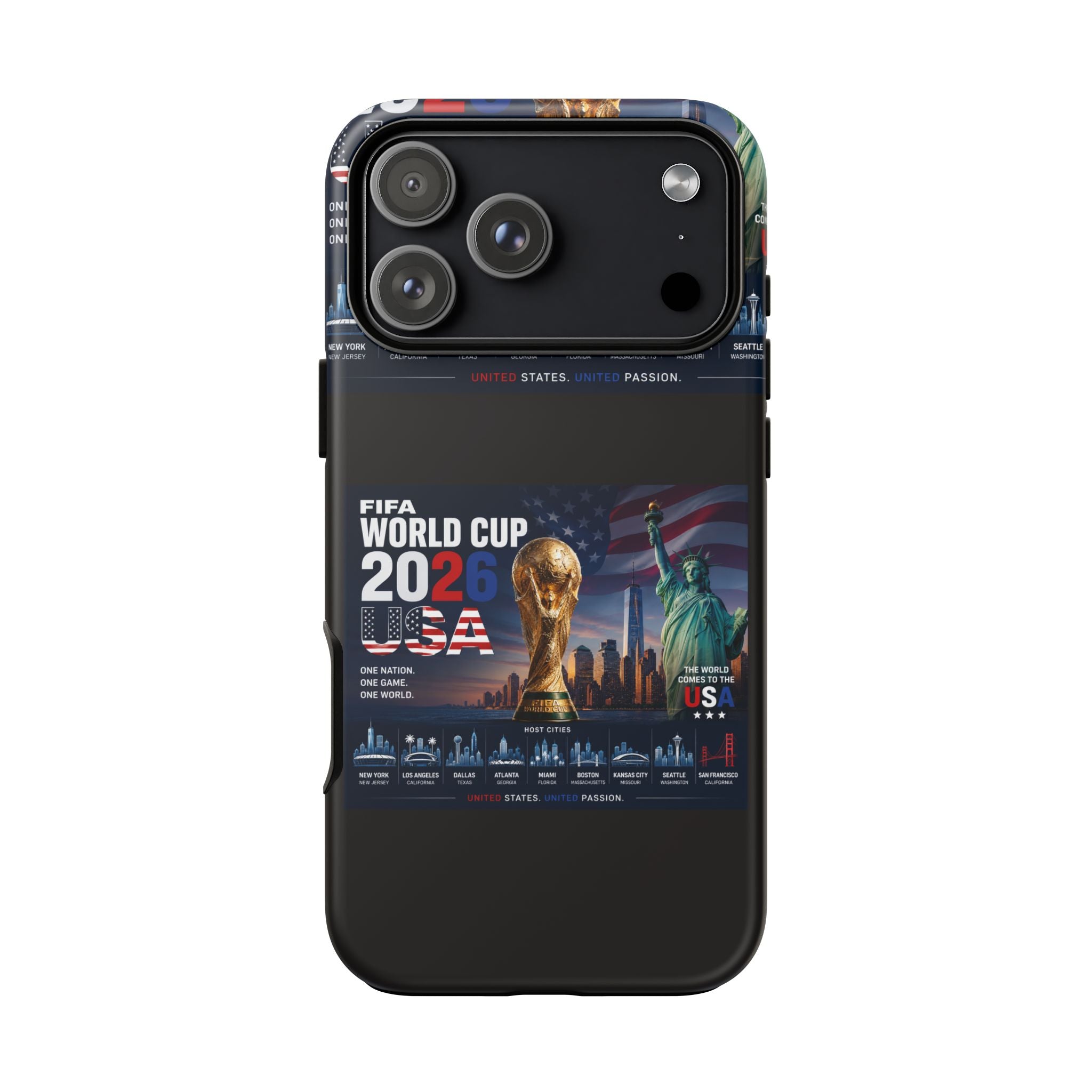 Patriotic USA 2024 Tough Phone Case — American Flag Skyline Protective Cover